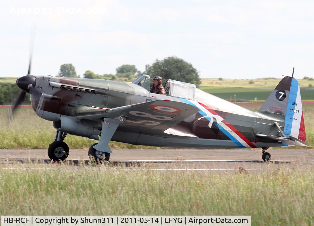 HB-RCF, 1942 Morane-Saulnier D-3801 (MS-412) C/N 194, Taxiing rwy 26 for his demo flight...