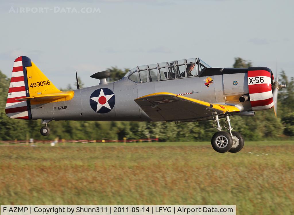 F-AZMP, North American T-6G Texan C/N 168-160, Taking off rwy 26 for his demo flight...