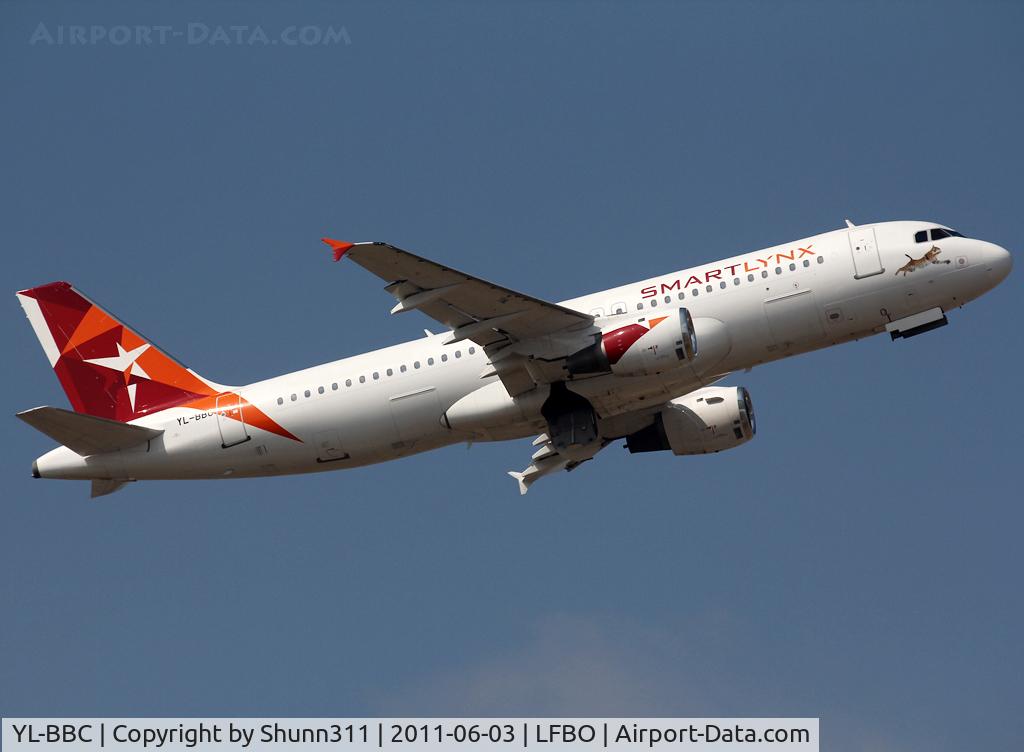 YL-BBC, 1990 Airbus A320-211 C/N 142, Taking off rwy 32R