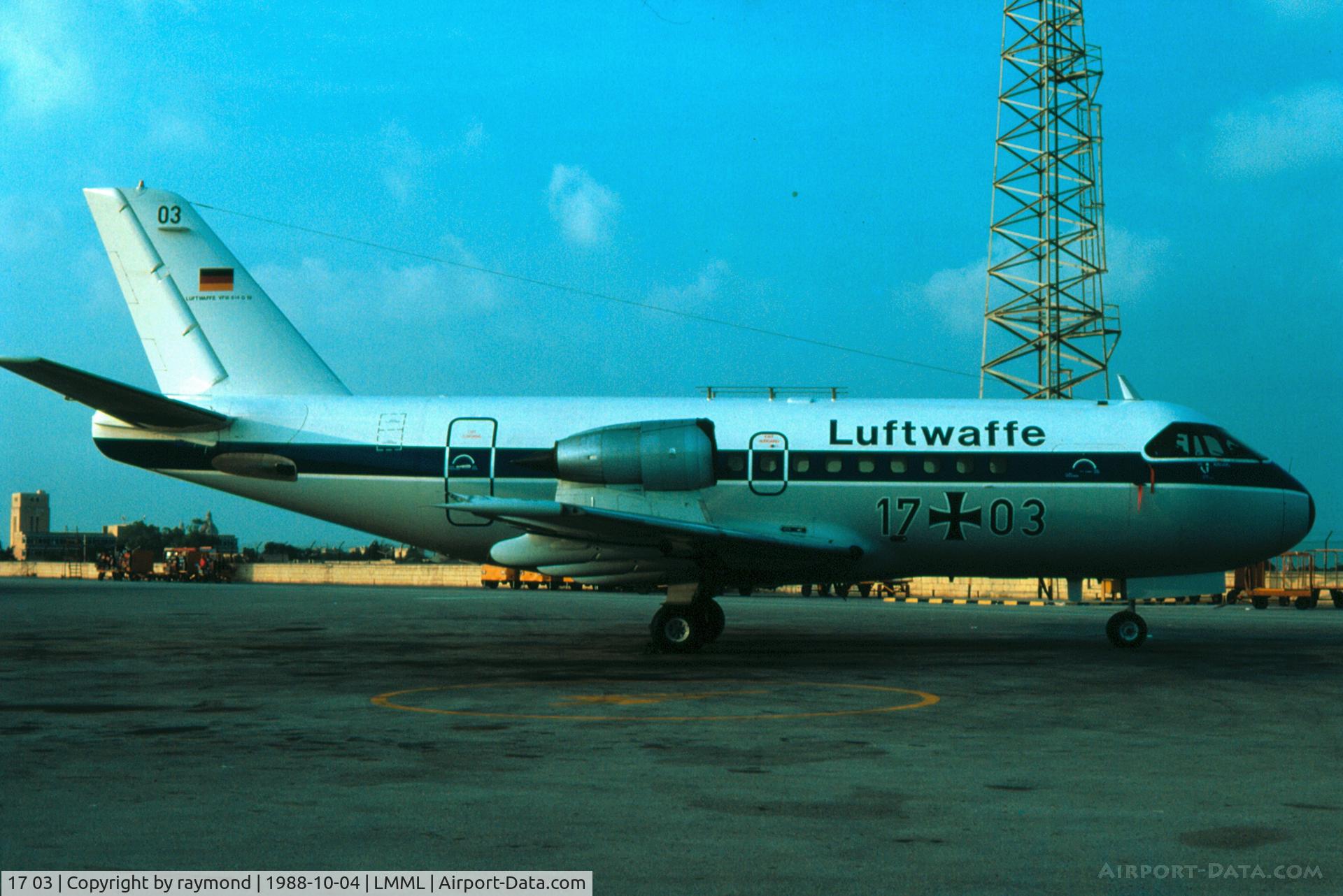 17 03, VFW-Fokker VFW-614 C/N MG.19/016, VFW614 17-03 German Air Force