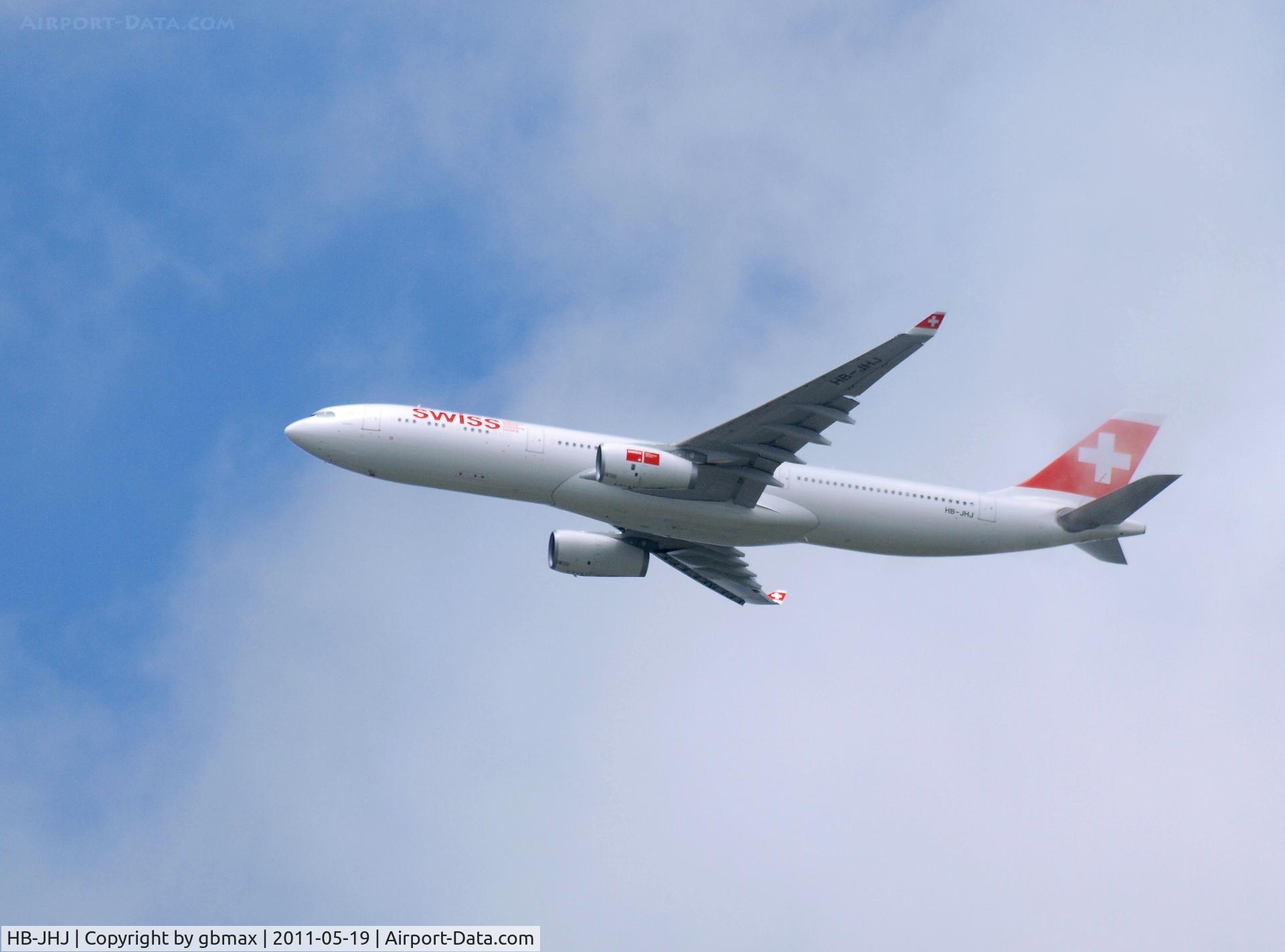 HB-JHJ, 2010 Airbus A330-343X C/N 1188, Flying over Mineola, NY, going to a landing at JFK