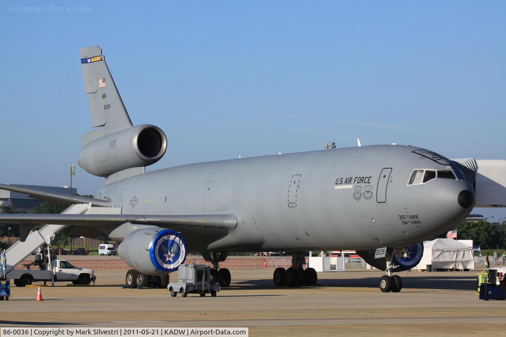 86-0036, 1986 McDonnell Douglas KC-10A Extender C/N 48249, 2011 Joint Base Andrews Airshow