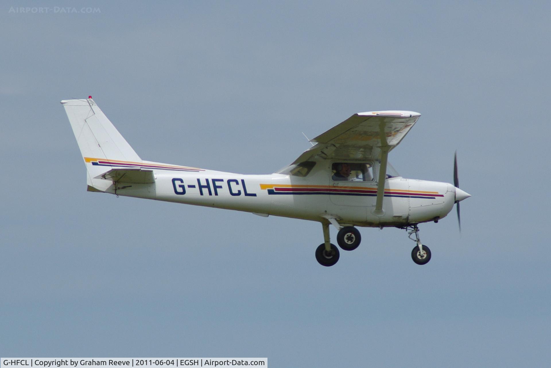 G-HFCL, 1979 Reims F152 C/N 1663, About to touch down.