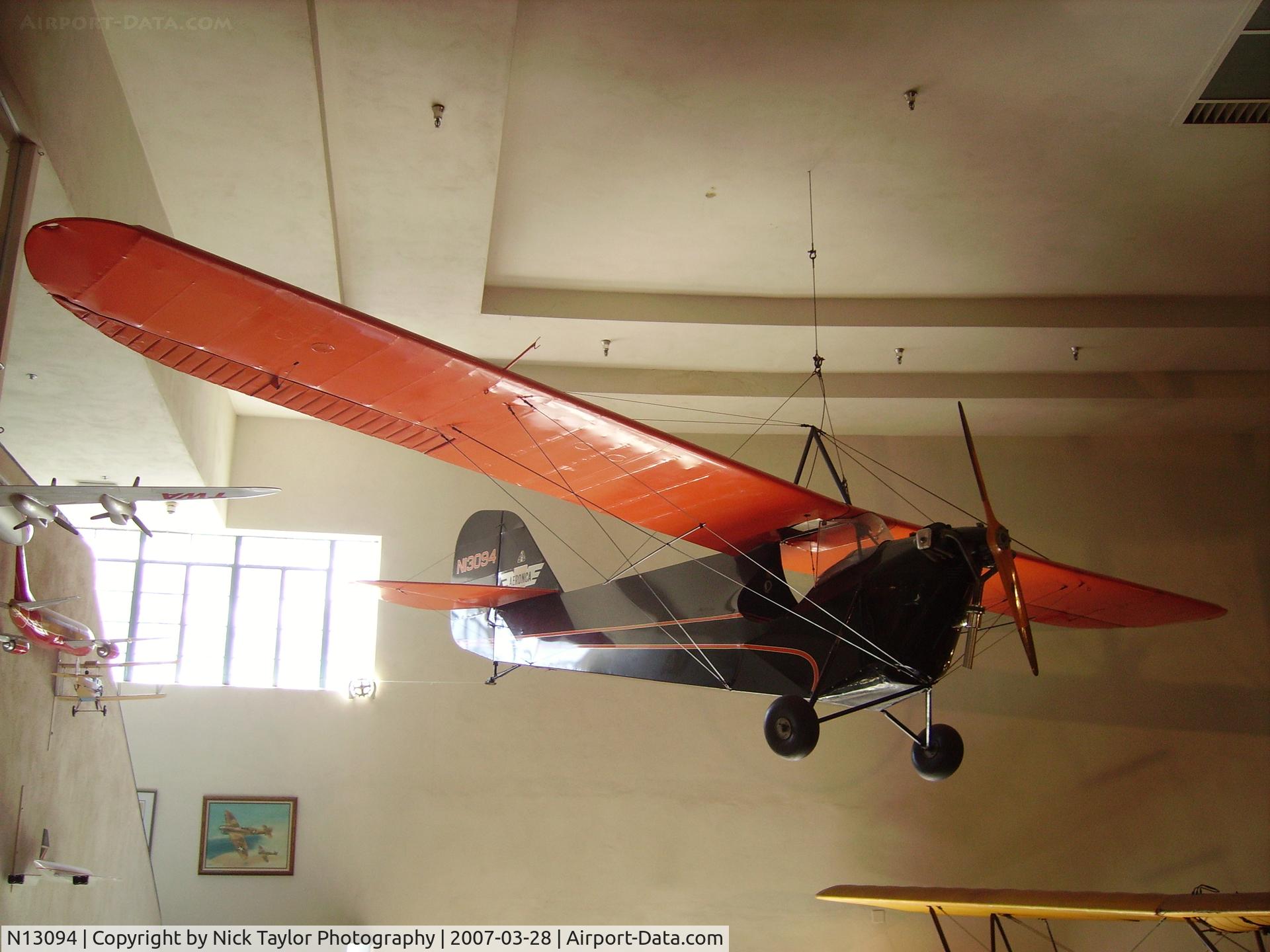 N13094, 1933 Aeronca C-3 C/N A258, Hanging in the San Diego Air & Space Museum