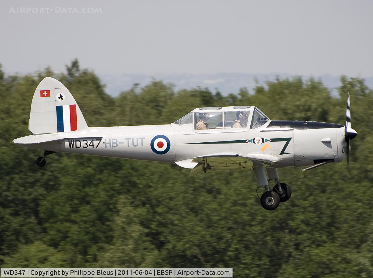 WD347, 1951 De Havilland DHC-1 Chipmunk T.10 C/N C1/0284, My second chipmunk flying into SPA. Short final rwy 05.