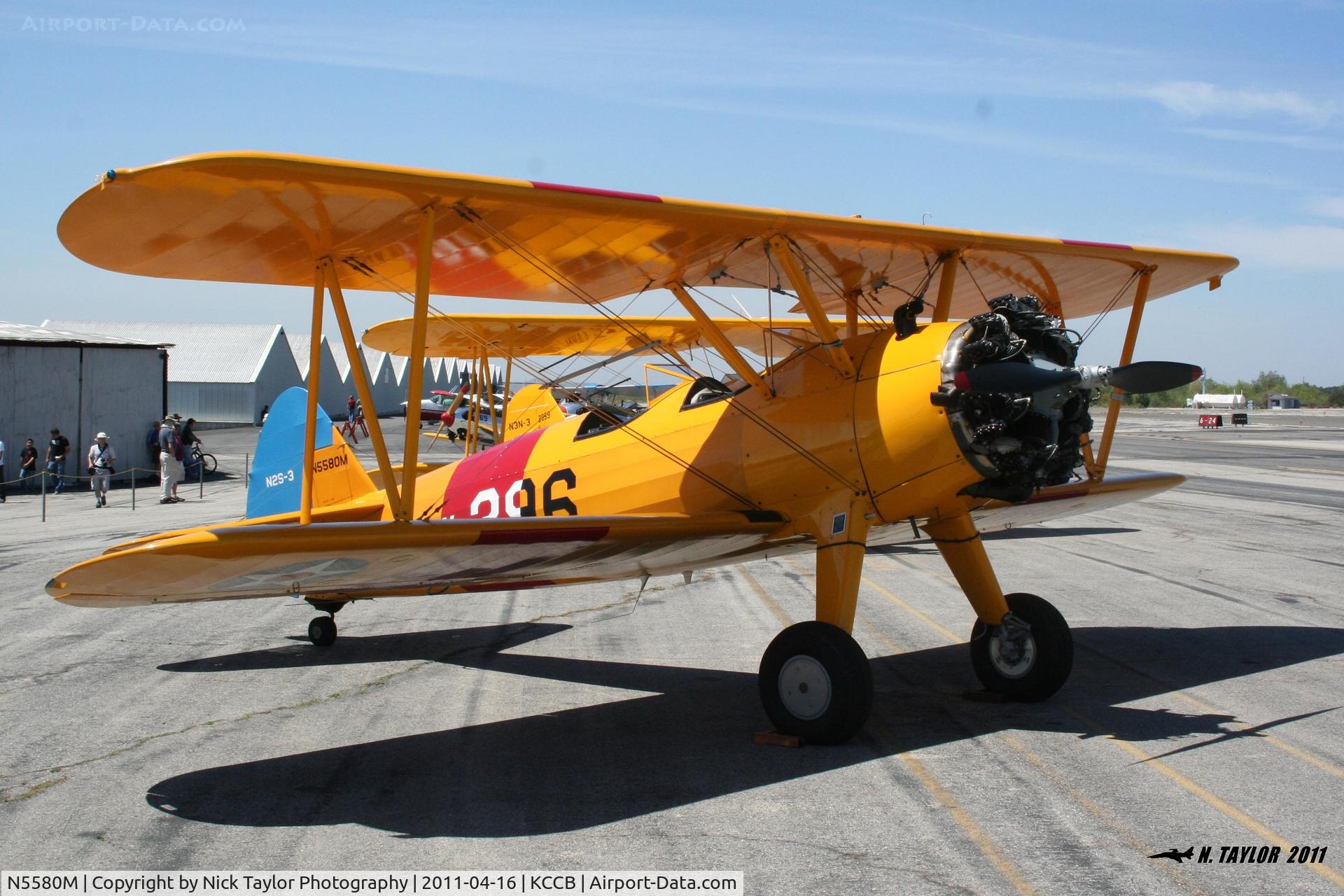 N5580M, 1943 Boeing B75N1 C/N 75-7755, On display at the Cable Airport