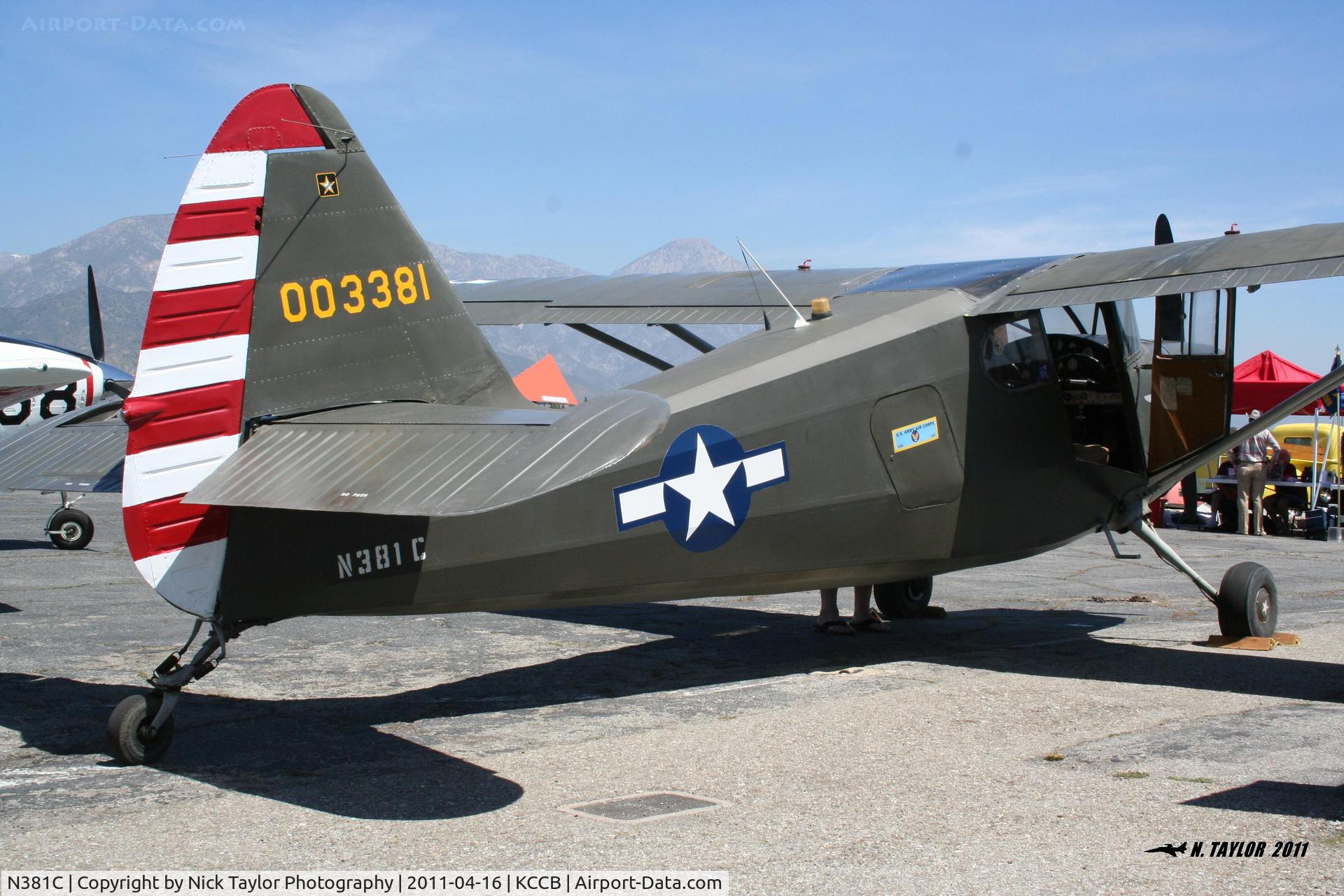 N381C, 1947 Stinson 108-2 Voyager C/N 108-3381, On display at Cable