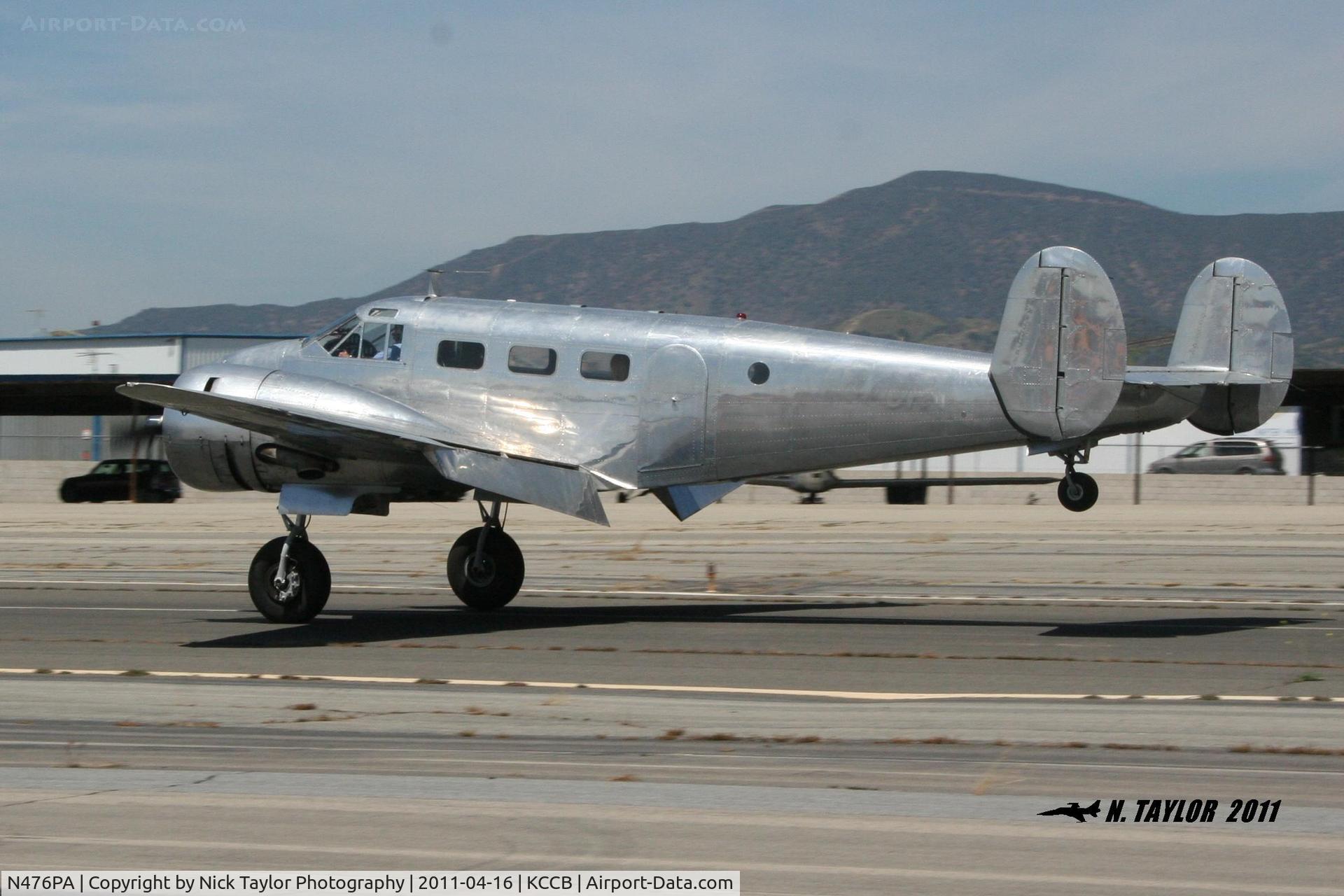 N476PA, 1952 Beech Expeditor 3NM (D18S) C/N CA-265, Landing at Cable