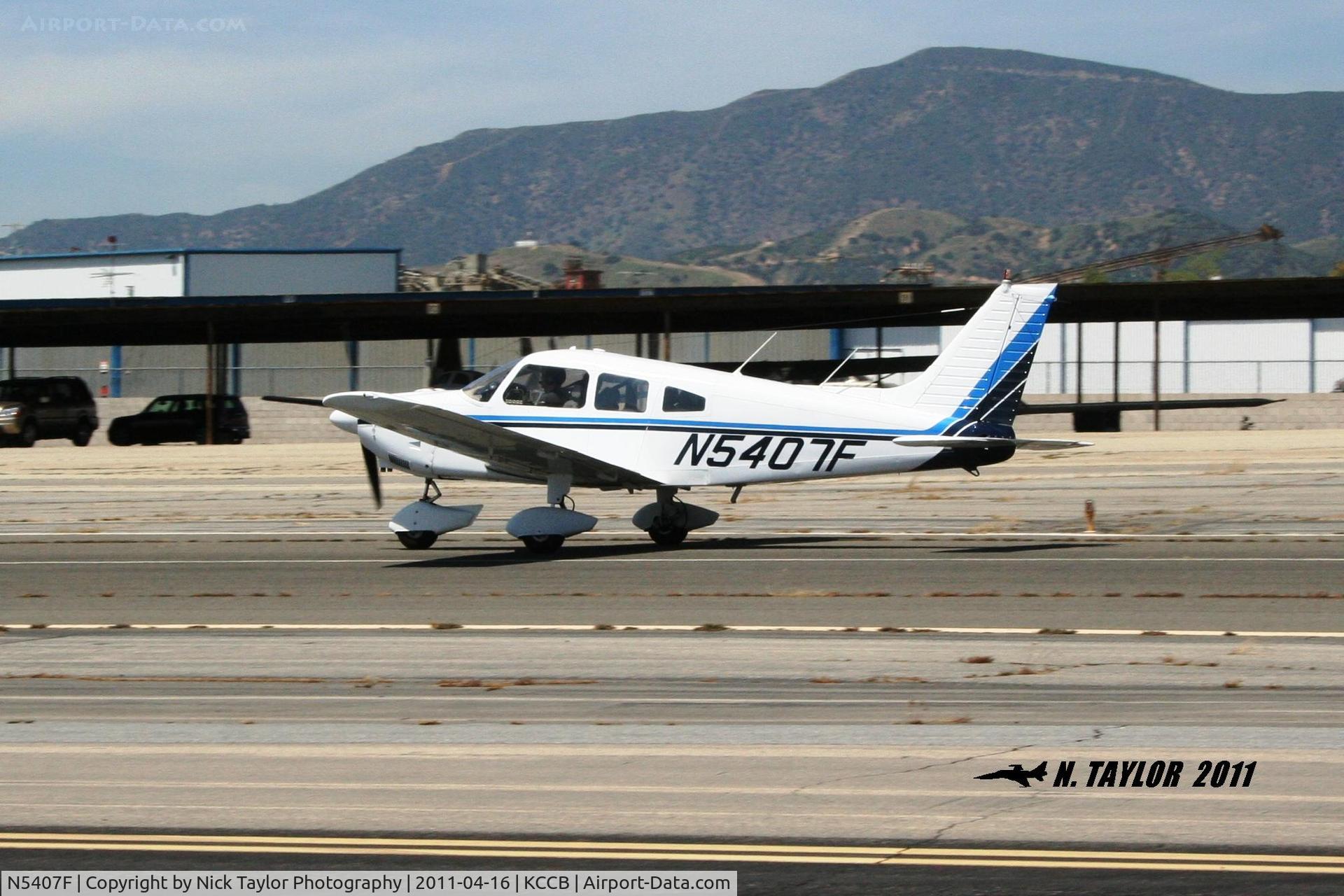 N5407F, 1977 Piper PA-28-181 Archer II C/N 28-7790112, Taking off at Cable