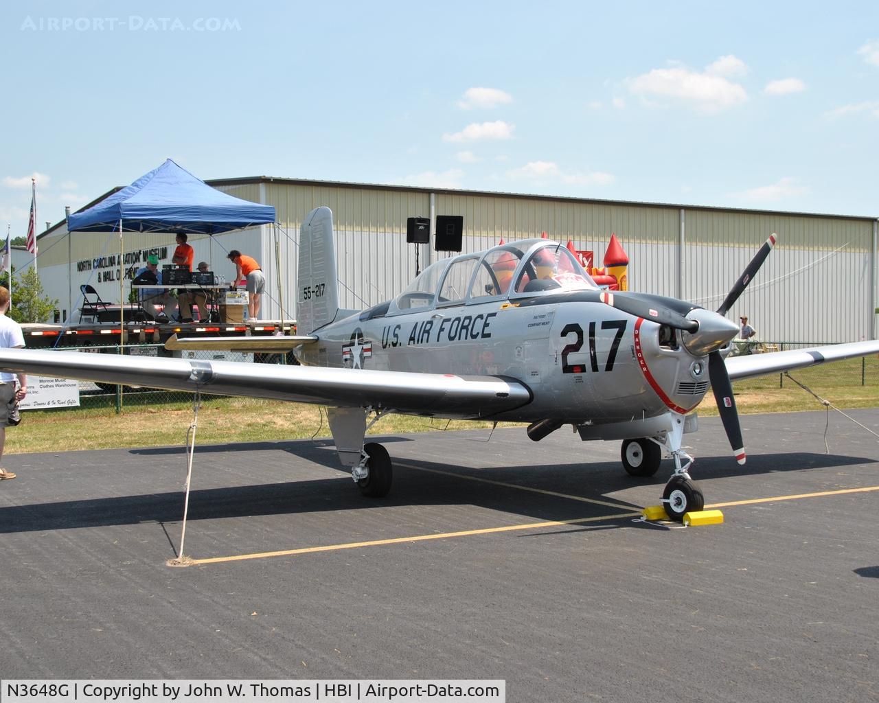 N3648G, 1955 Beech T-34A (A45) Mentor C/N G-774, NC Air Museum Fly-In (6-4-11)