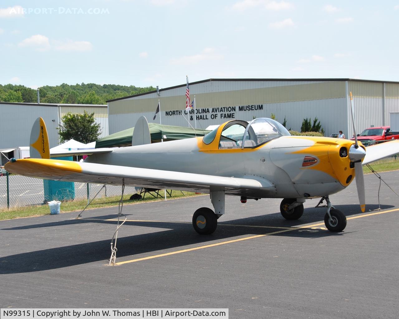 N99315, 1946 Erco 415D Ercoupe C/N 1938, NC Air Museum Fly-In (6-4-11)