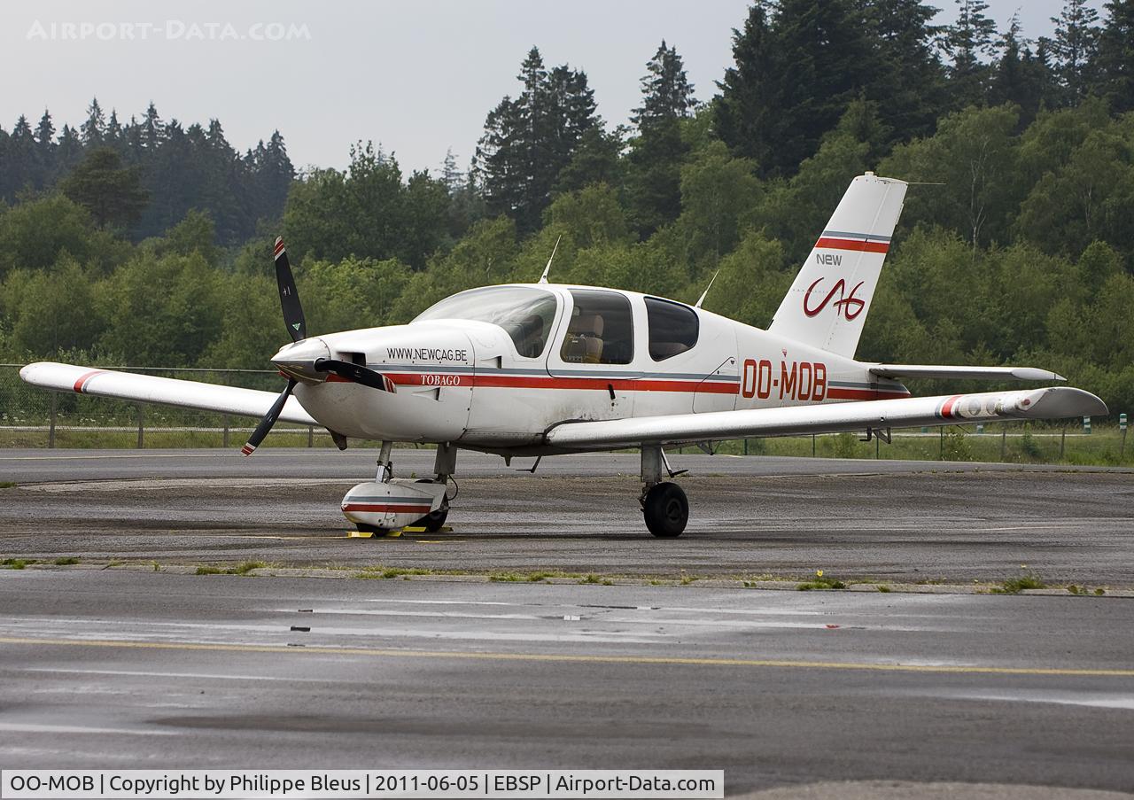OO-MOB, 1988 Socata TB-10 Tobago C/N 786, Parking stand. Aircraft just flown in from Charleroi (EBCI/CRL). Notice the missing wheel guards.