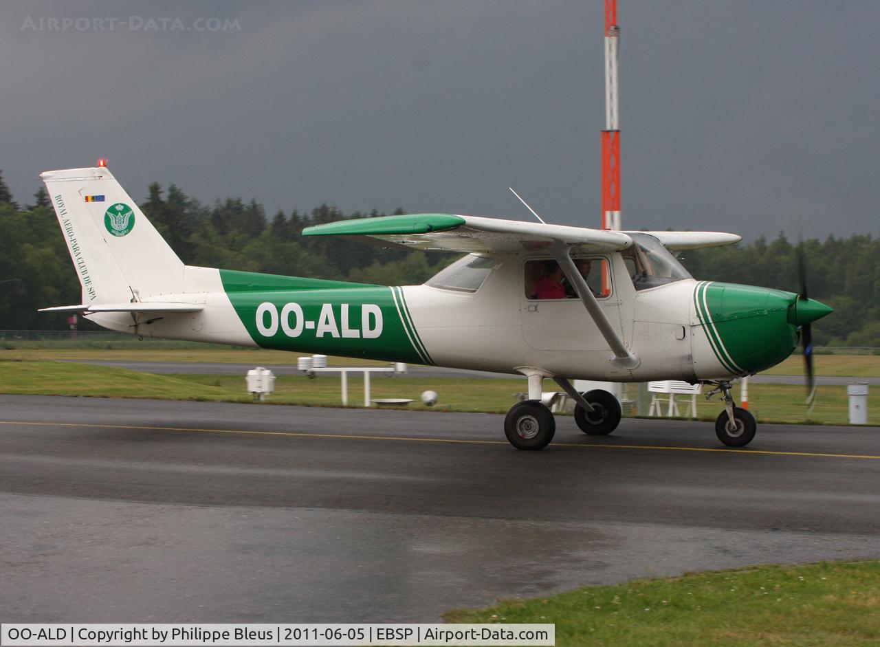 OO-ALD, 1973 Reims F150L C/N 0951, Taxiing to rwy 23 by horrible weather.