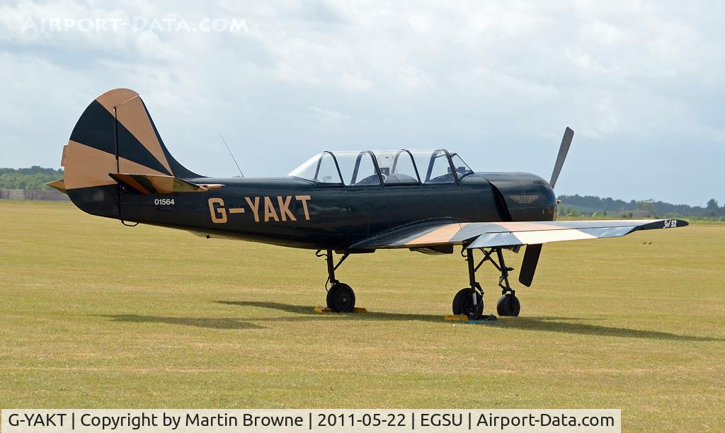 G-YAKT, 1989 Bacau Yak-52 C/N 8910302, SHOT AT DUXFORD