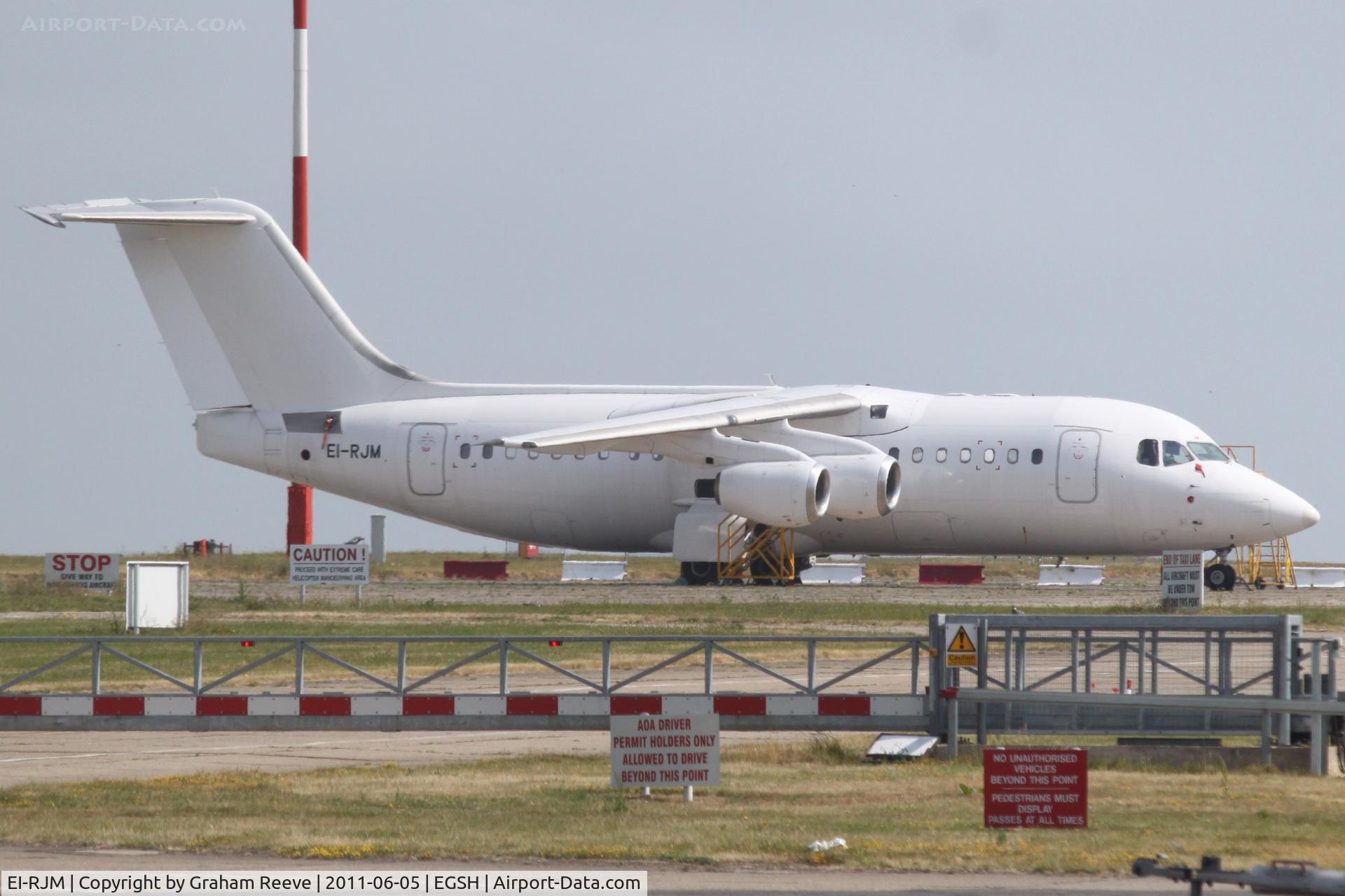EI-RJM, 1999 British Aerospace Avro 146-RJ85A C/N E2350, Parked at Norwich.