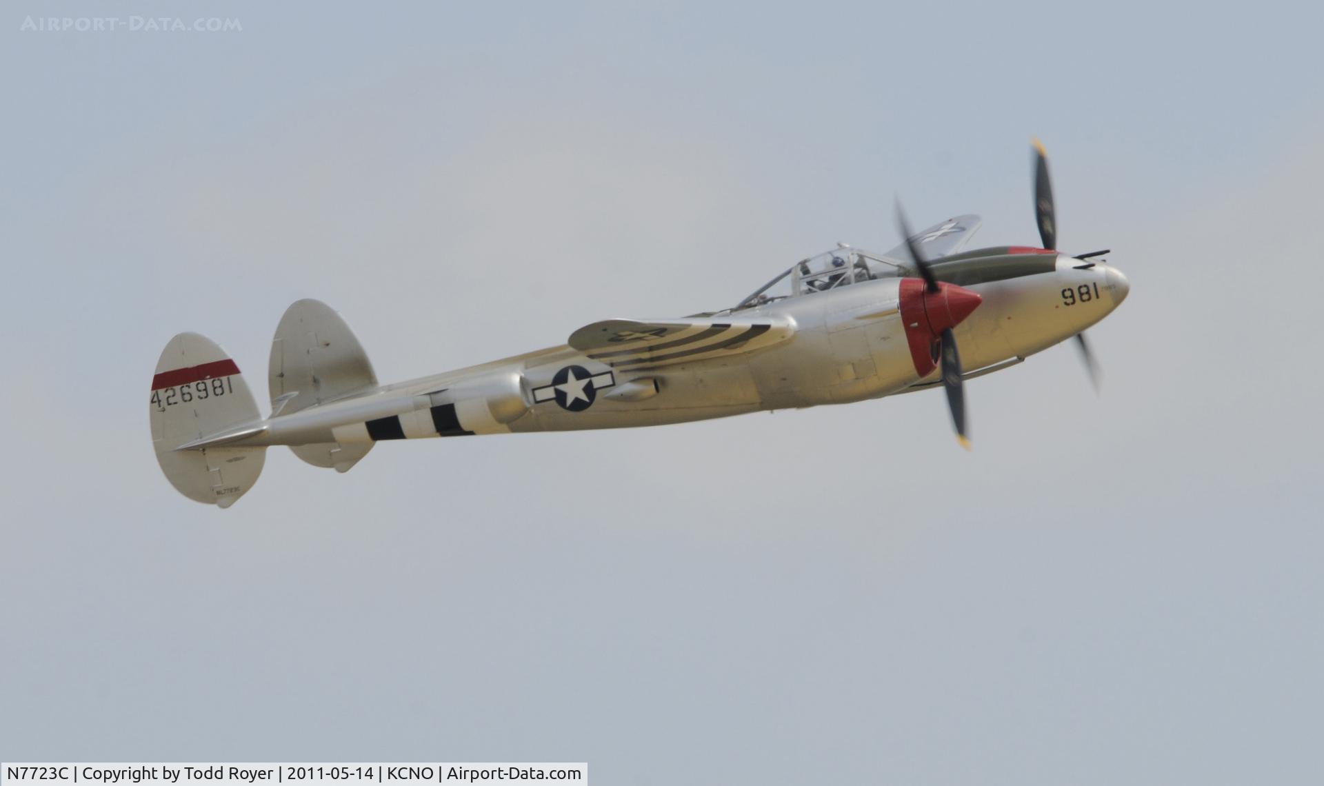 N7723C, 1944 Lockheed P-38L-5 Lightning C/N 7985, Chino Airshow 2011