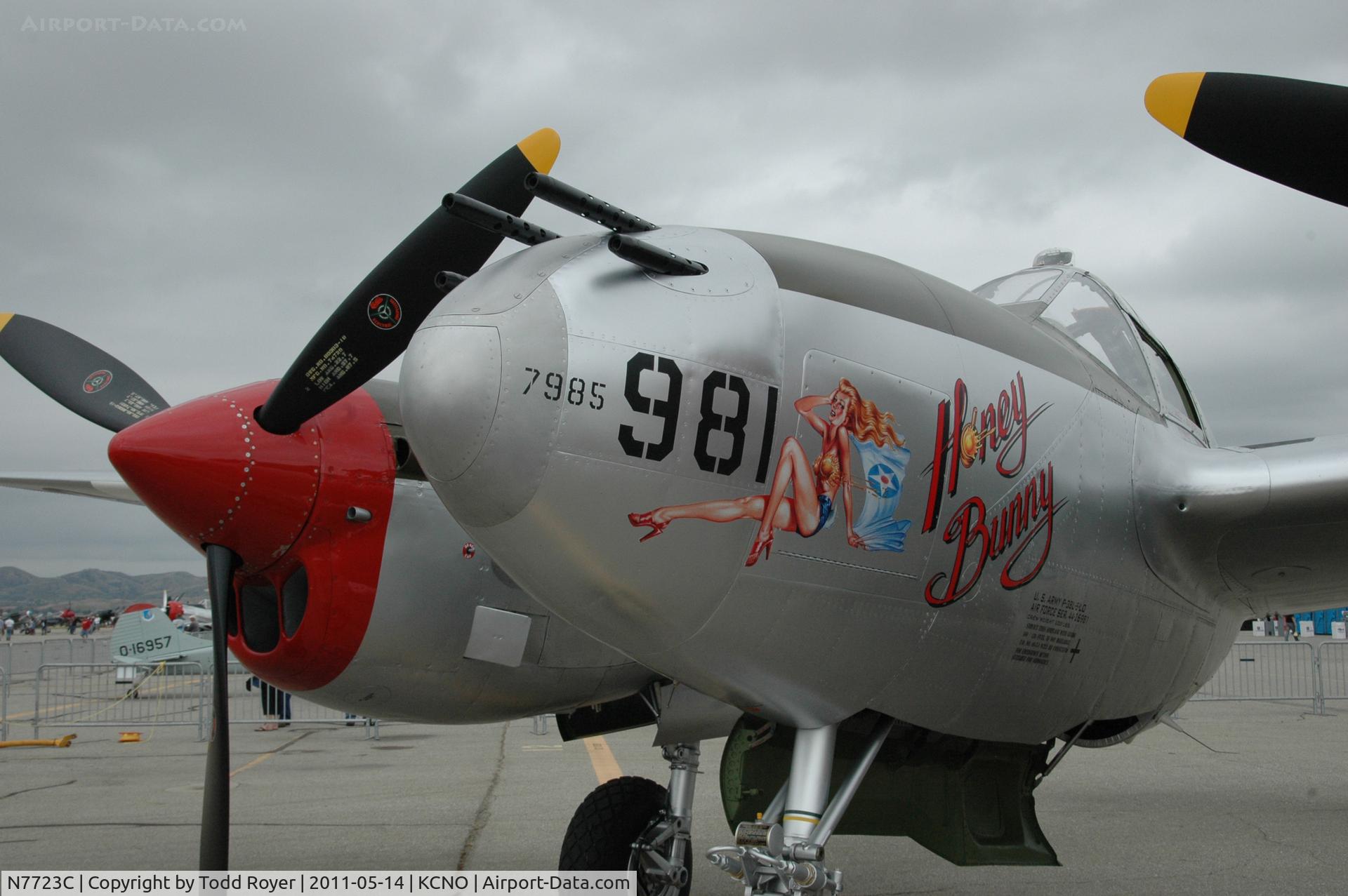N7723C, 1944 Lockheed P-38L-5 Lightning C/N 7985, Chino Airshow 2011