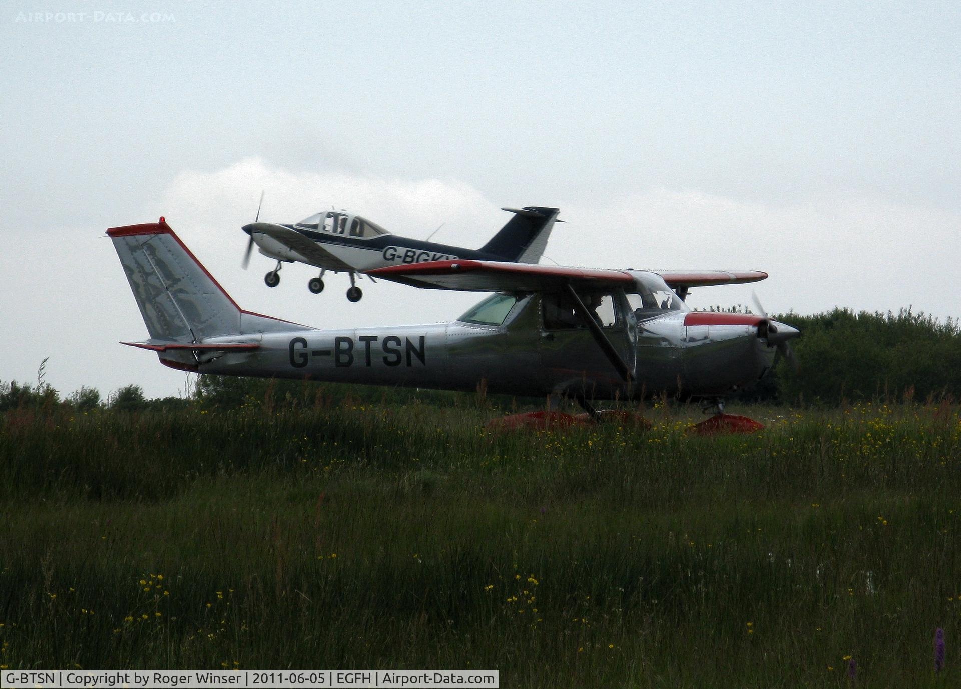 G-BTSN, 1967 Cessna 150G C/N 150-65106, On hold prior to departure on Runway 22