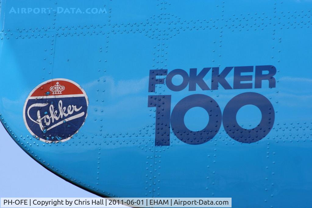 PH-OFE, 1989 Fokker 100 (F-28-0100) C/N 11260, now preserved on the Panorama terrace at Schiphol
