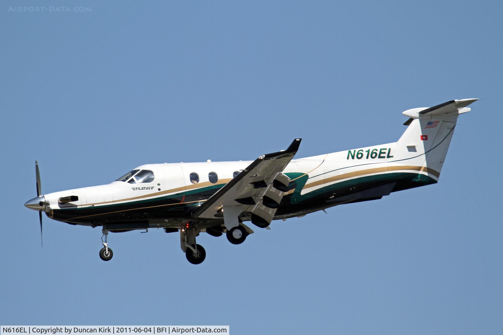 N616EL, 2005 Pilatus PC-12/45 C/N 616, On approach to BFI