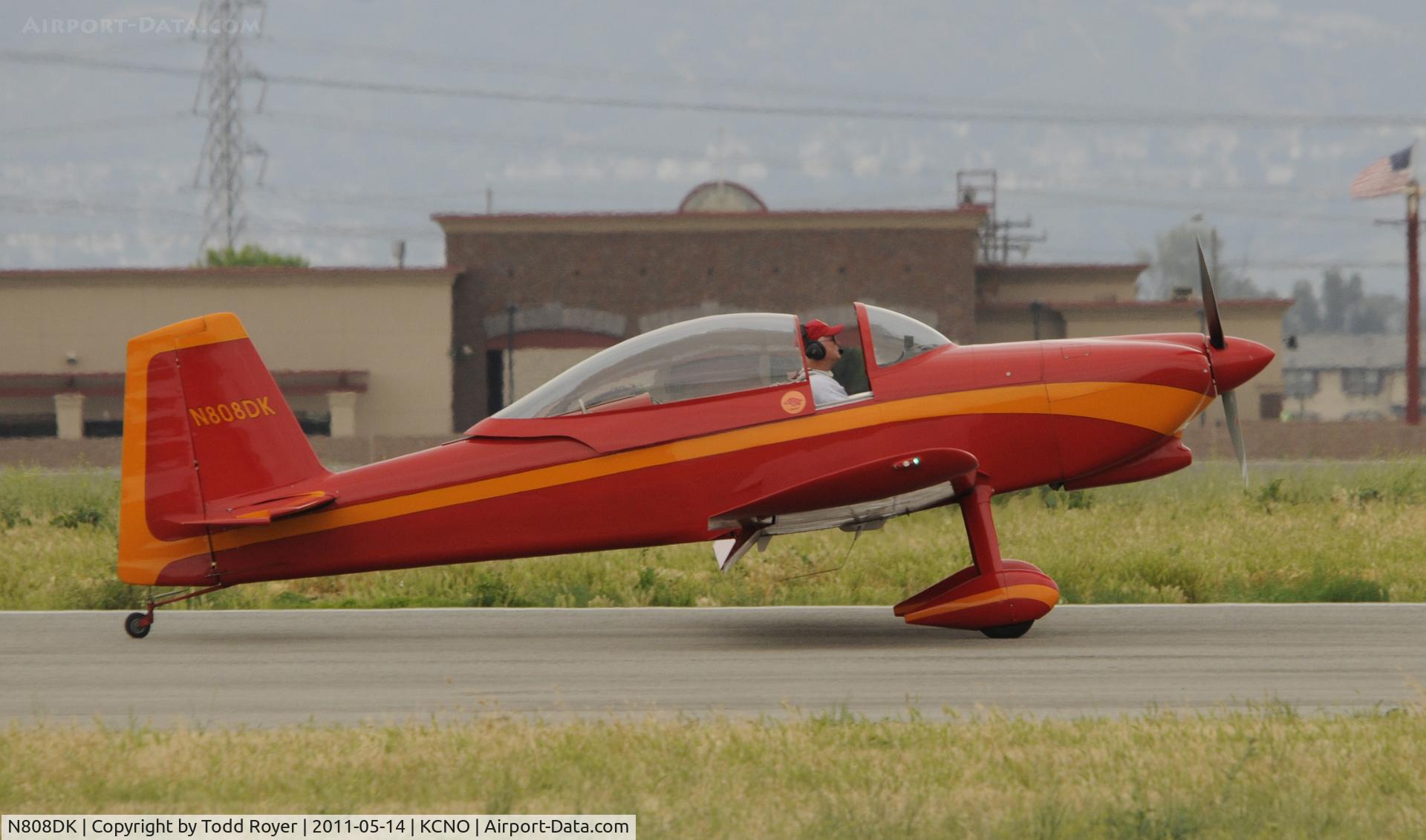 N808DK, Vans RV-8 C/N 81052, Landing at Chino