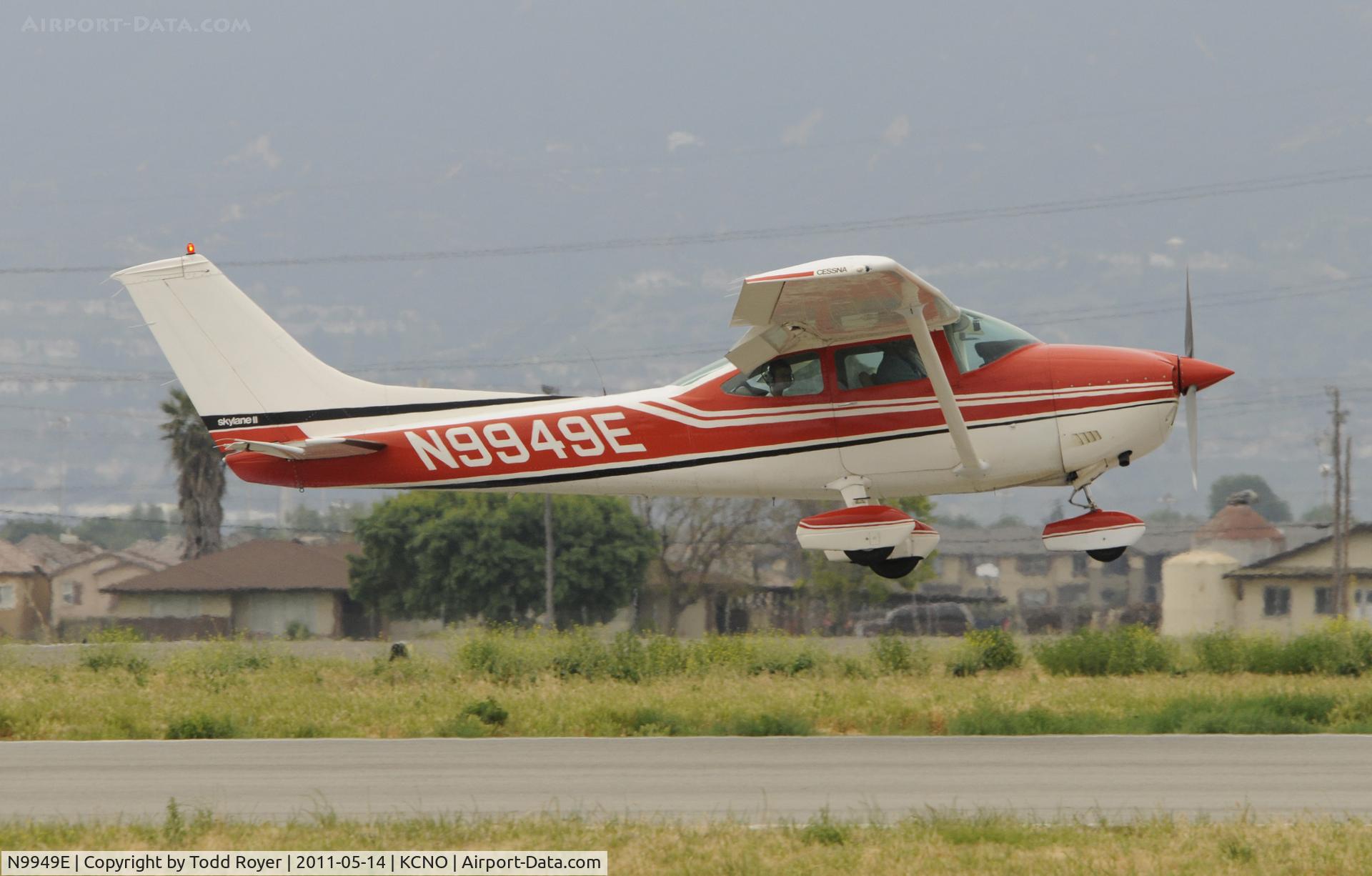 N9949E, 1975 Cessna 182P Skylane C/N 18264009, Landing at Chino