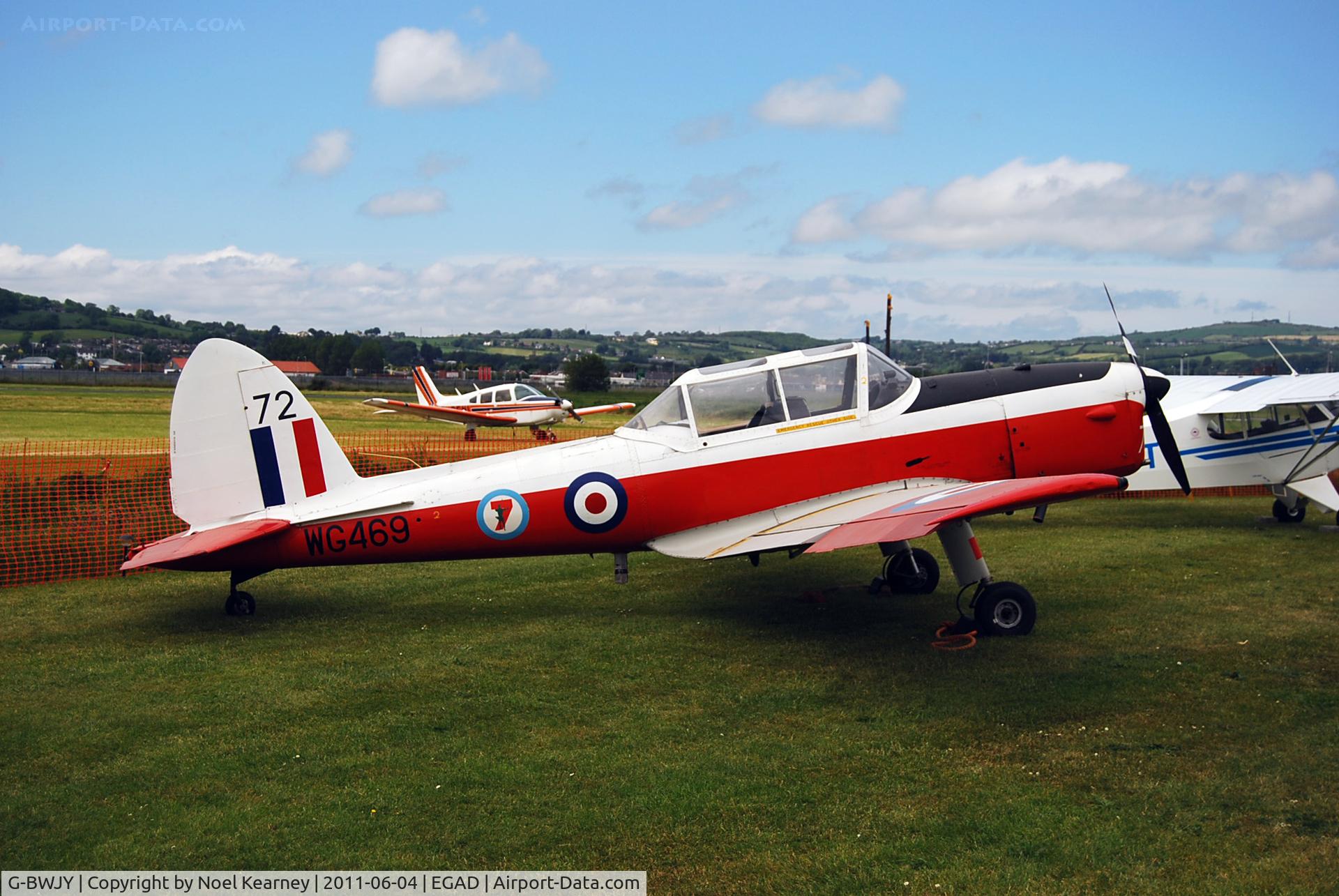 G-BWJY, 1951 De Havilland DHC-1 Chipmunk T.10 C/N C1/0519, On the display line - EGAD Fly-in 2011