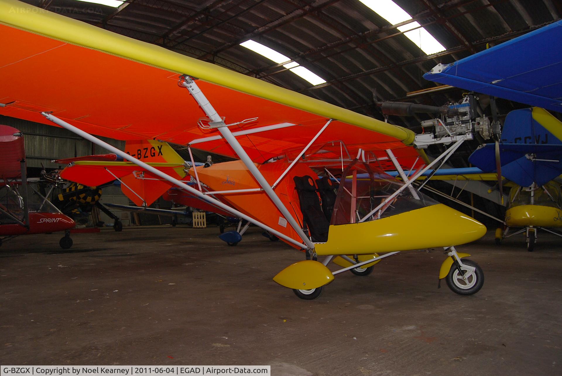 G-BZGX, 2002 X'Air 582(6) C/N BMAA/HB/099, In the hanger at Newtownards during Fly-in 2011.