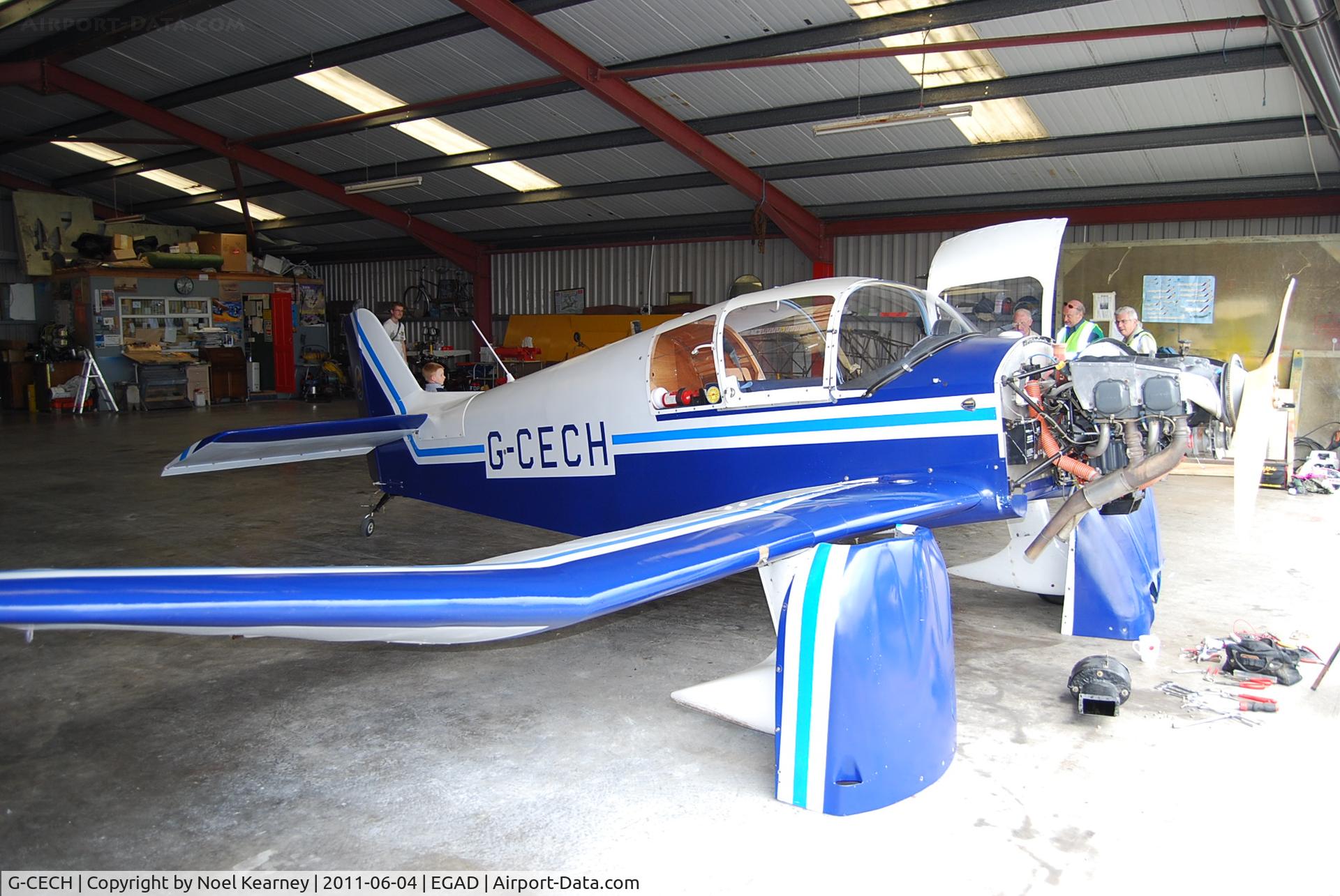G-CECH, 2006 Jodel D-150 Mascaret C/N PFA 235-13889, In the hanger at Newtownards during Fly-in 2011.