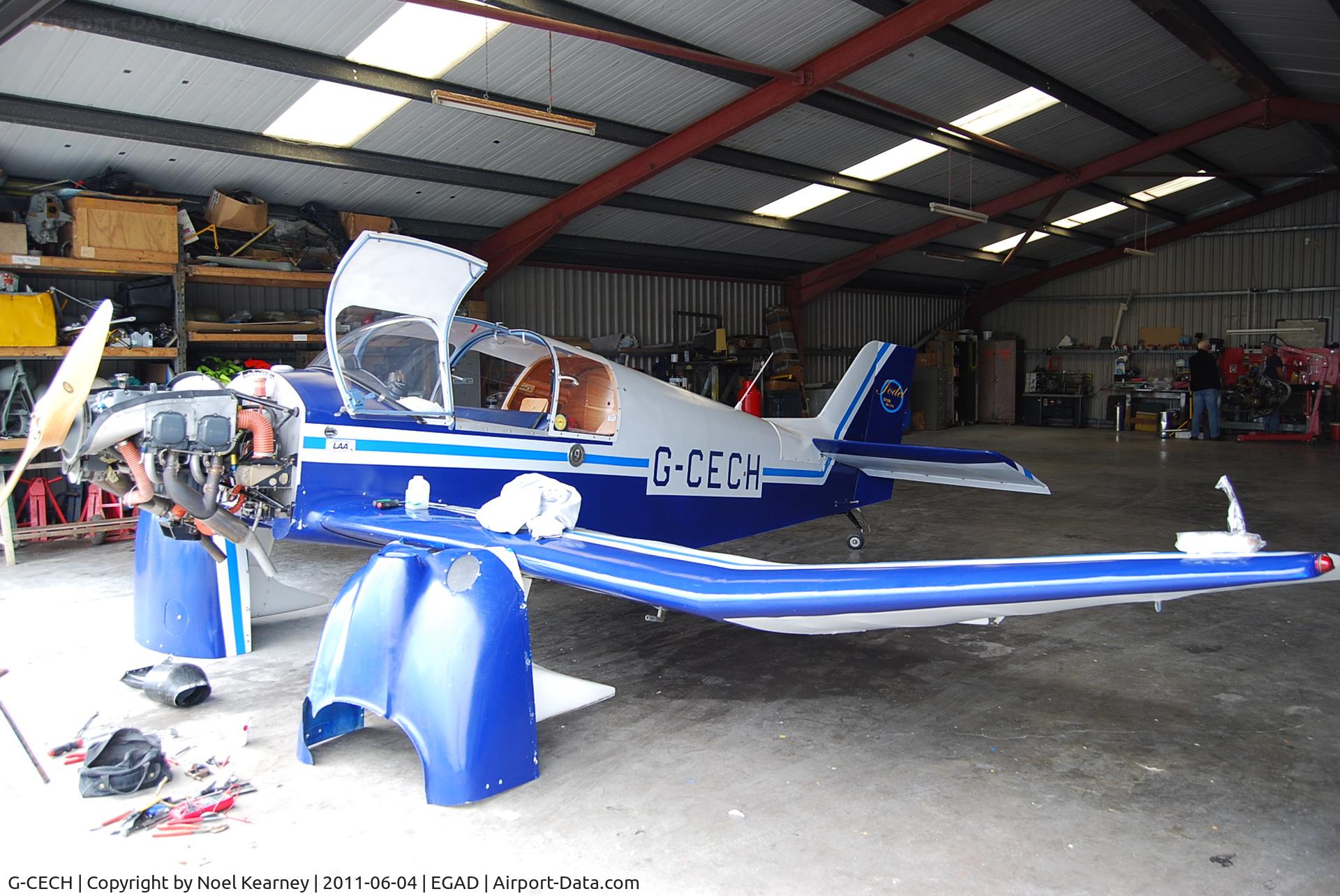 G-CECH, 2006 Jodel D-150 Mascaret C/N PFA 235-13889, In the hanger at Newtownards during Fly-in 2011.