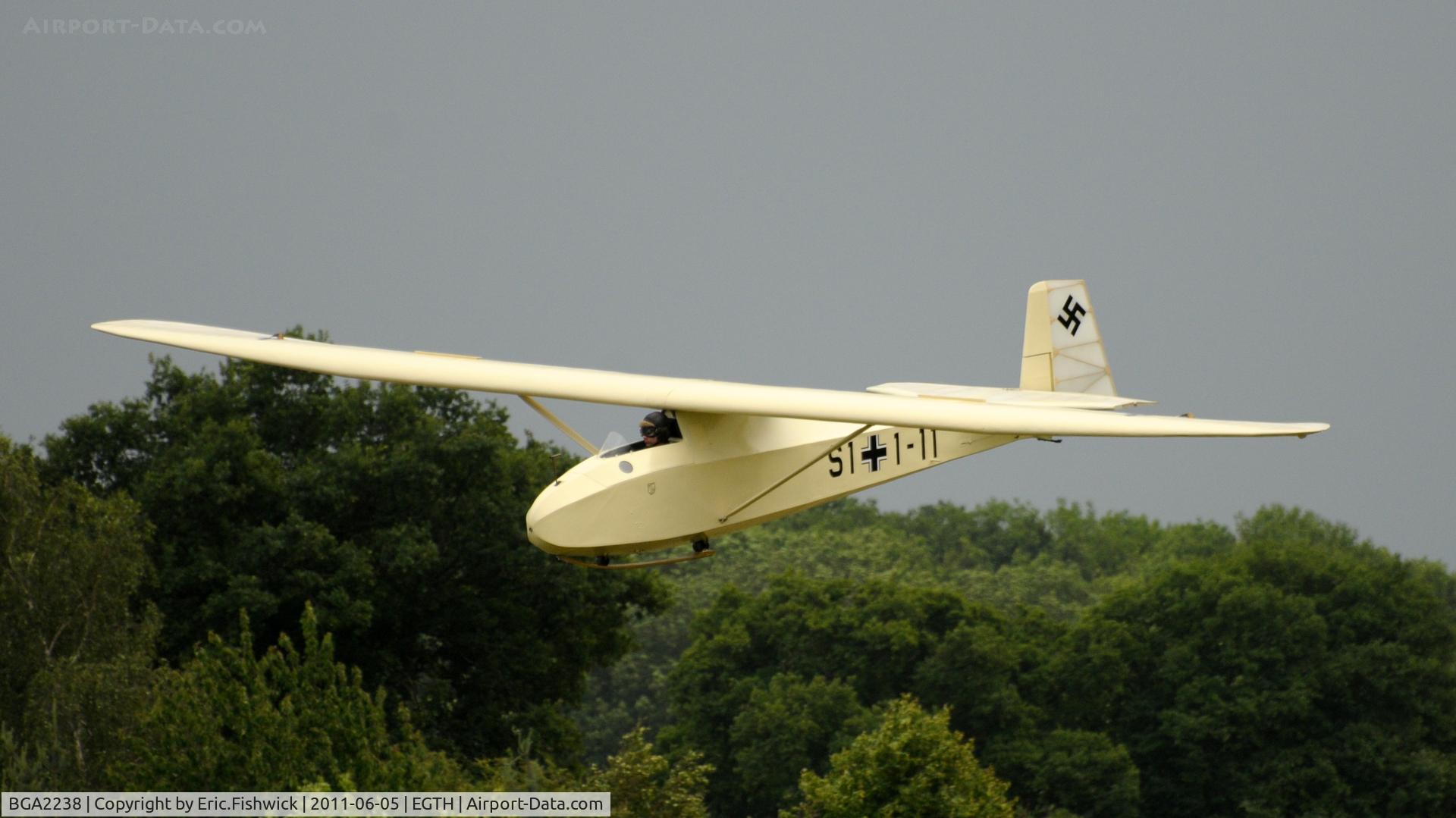 BGA2238, Graunu Baby 2B C/N 2, 43. BGA 2238 Gruanu Baby 2b at Shuttleworth Summer Air Display June 2011 (The Grunau's ID was RAFGSA 380)