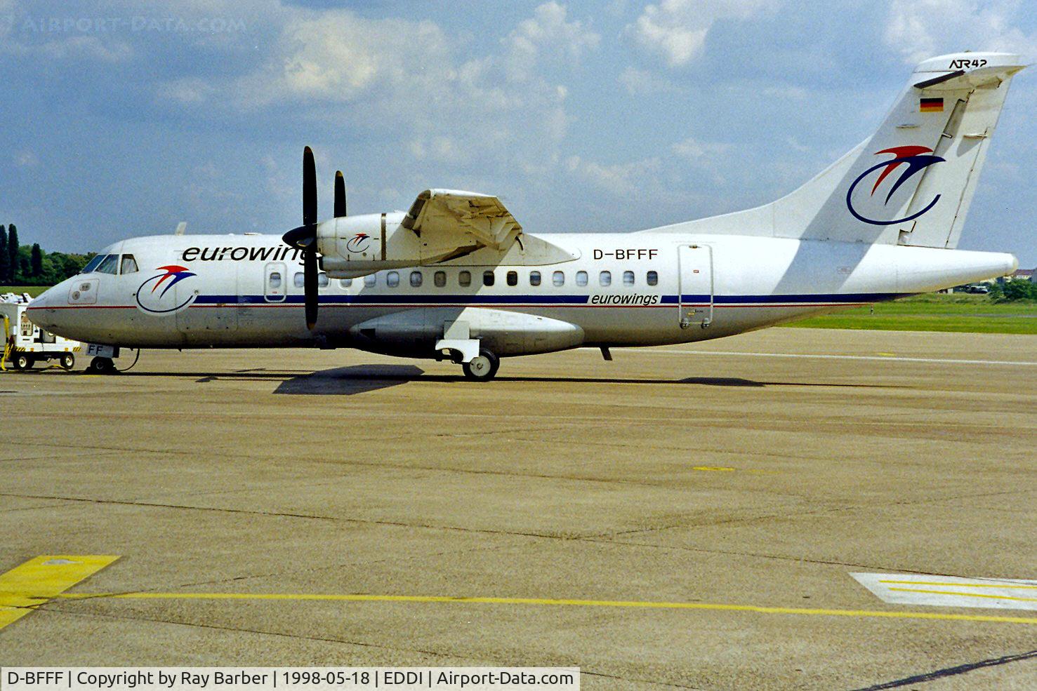D-BFFF, 1989 ATR 42-312 C/N 130, Aerospatiale ATR-42-300 [130] (EuroWings) Berlin-Tempelhof~D 18/05/1998