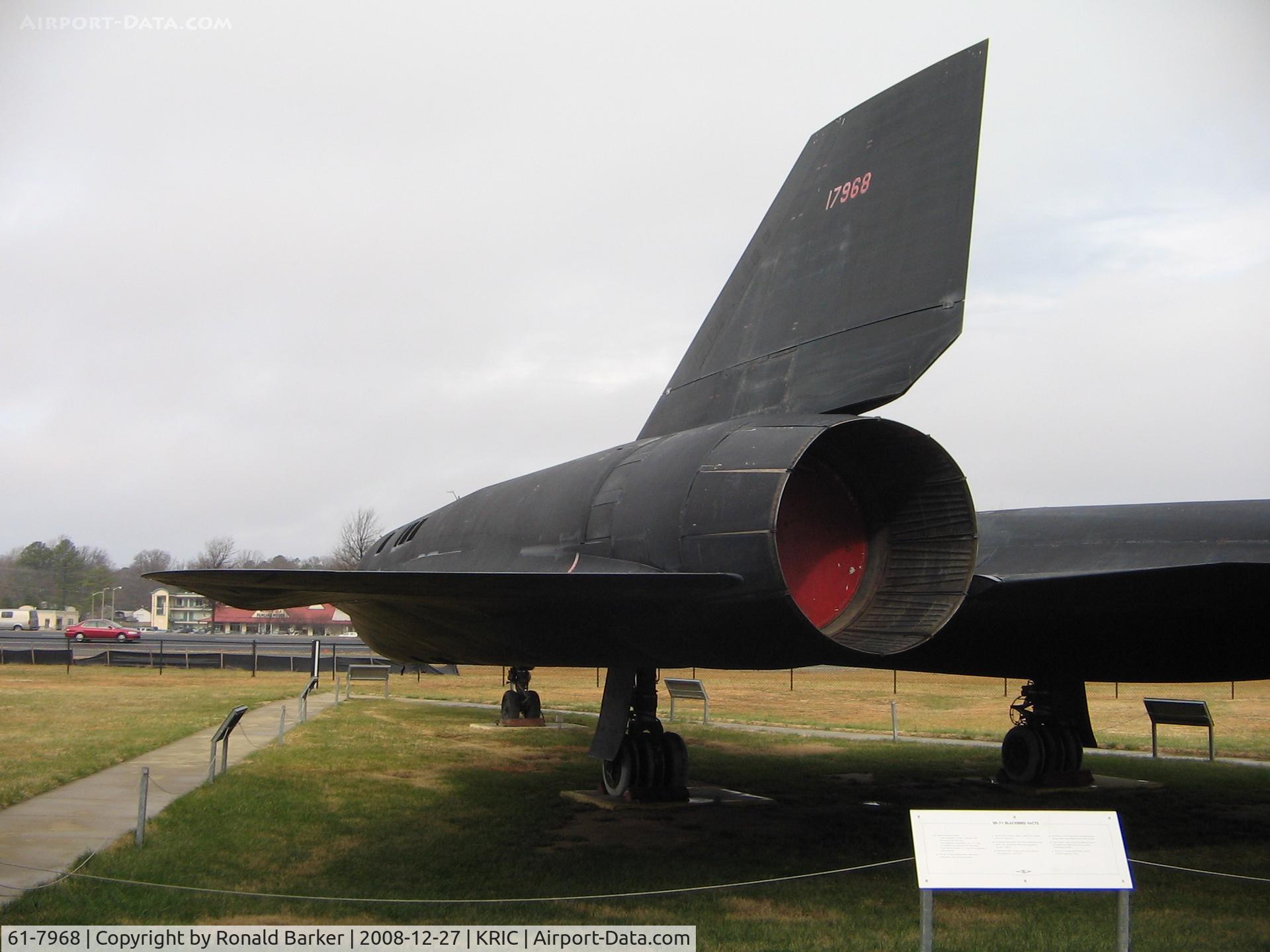 61-7968, 1966 Lockheed SR-71A Blackbird C/N 2019, Virginia Air Museum, Richmond