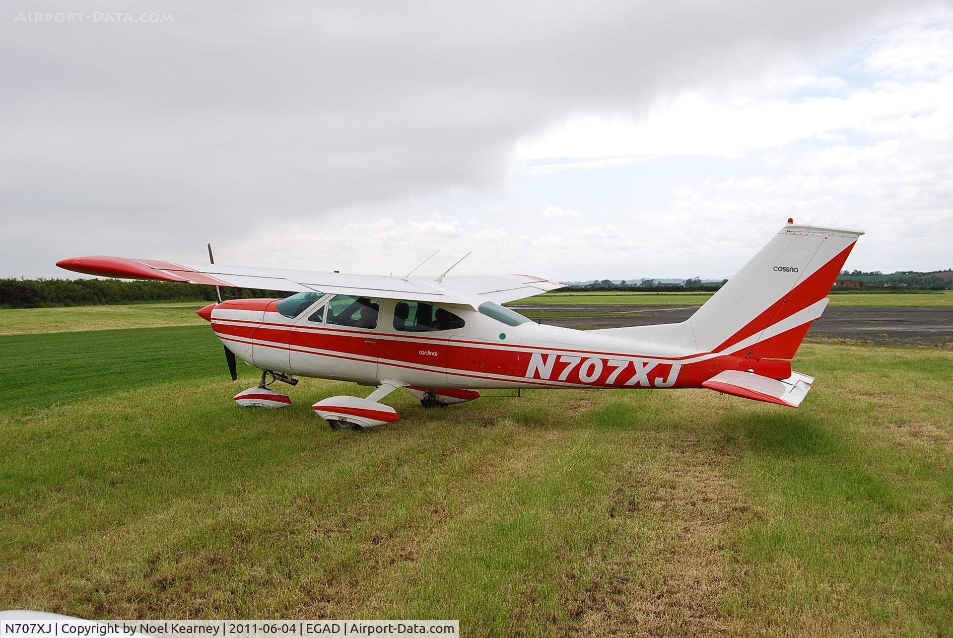 N707XJ, 1969 Cessna 177A Cardinal C/N 17701340, Parked in the display area at Newtownards Airfield.