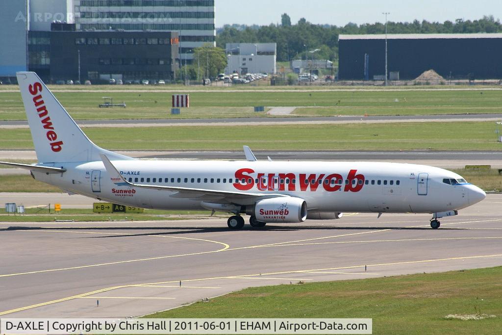 D-AXLE, 2007 Boeing 737-8Q8 C/N 30724, XL Airways Germany wearing Sunweb titles