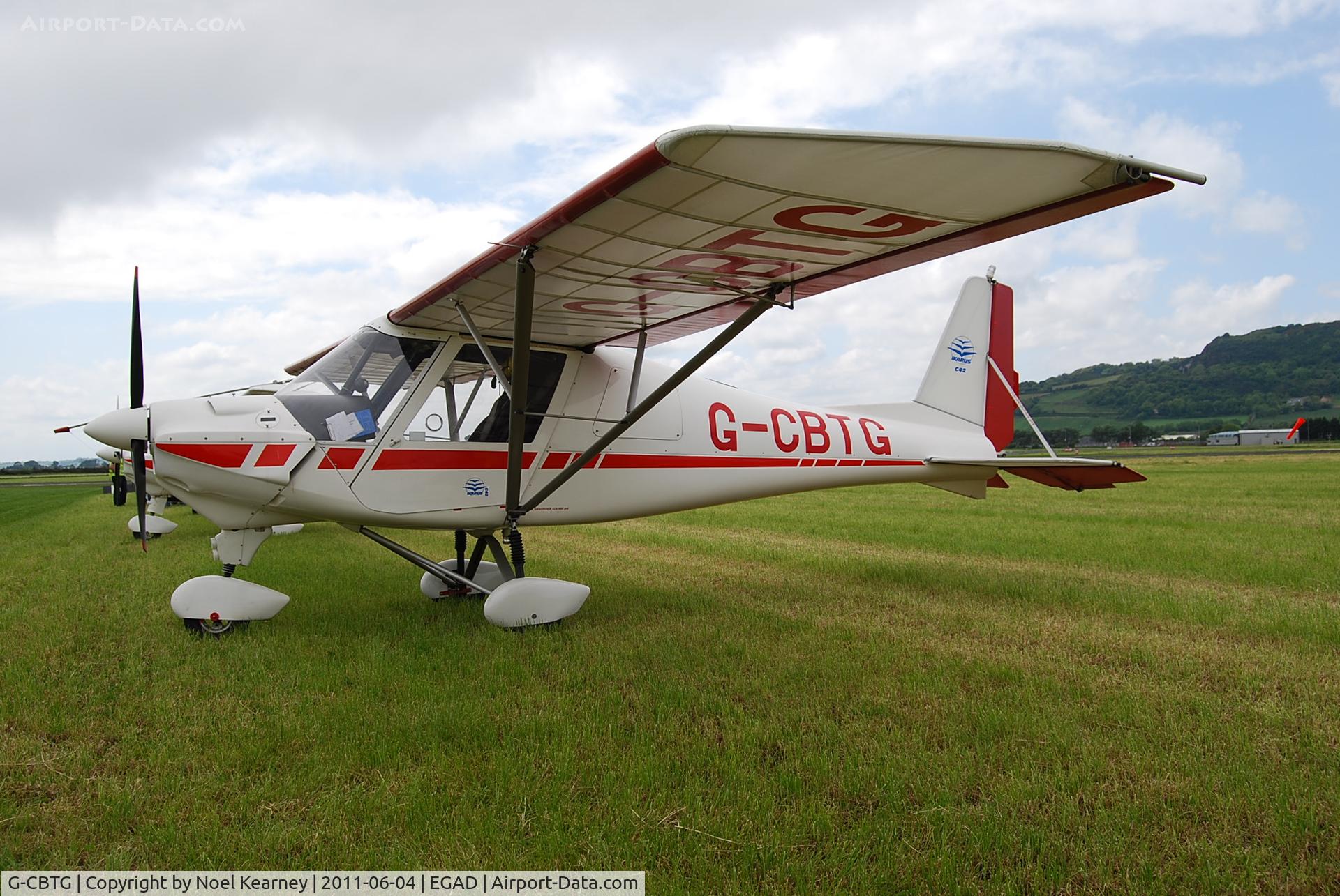 G-CBTG, 2002 Comco Ikarus C42 FB UK C/N PFA 322-13849, Parked in the display area at Newtownards Airfield.