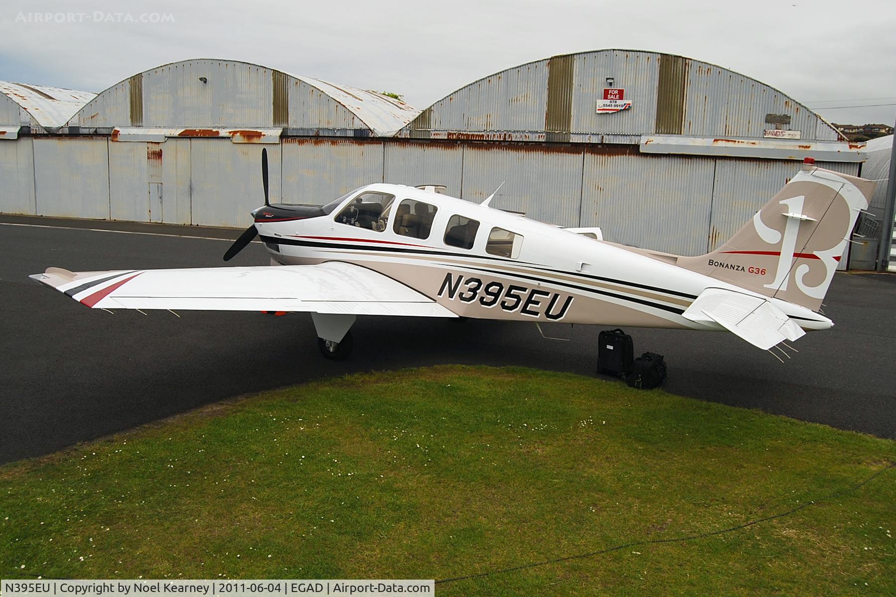 N395EU, 2011 Hawker Beechcraft Corp G36 Bonanza C/N E-3951, Parked on the apron at Newtownards Airfield.
