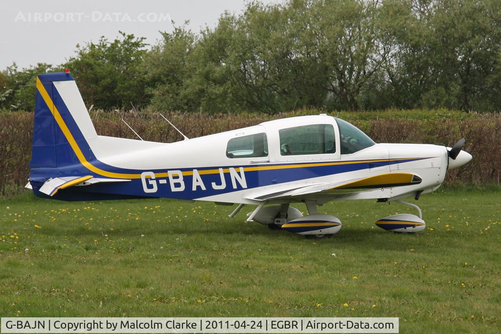 G-BAJN, 1972 American Aviation AA-5 Traveler C/N AA5-0259, Grumman American AA-5 Traveller at Breighton Airfield, UK in April 2011.