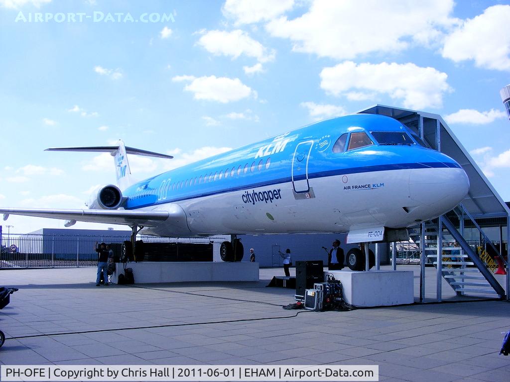 PH-OFE, 1989 Fokker 100 (F-28-0100) C/N 11260, preserved on the Panorama terrace at Schiphol