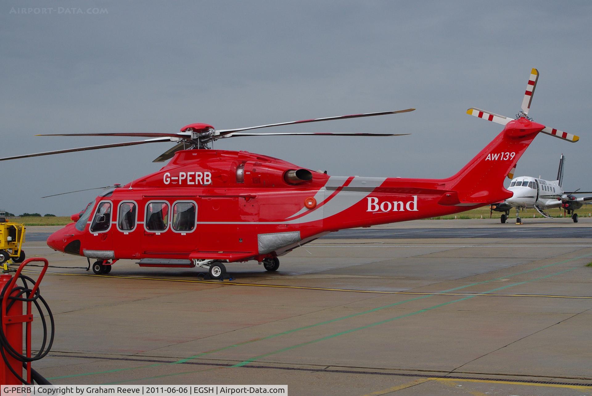 G-PERB, 2011 AgustaWestland AW-139 C/N 41261, Paked at Norwich.