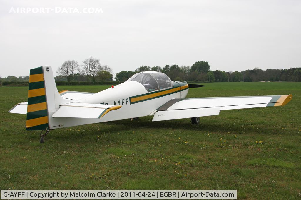 G-AYFF, 1971 Rollason Druine D-62B Condor C/N RAE/647, Rollason Druine D-62B Condor at Breighton Airfield in April 2011.