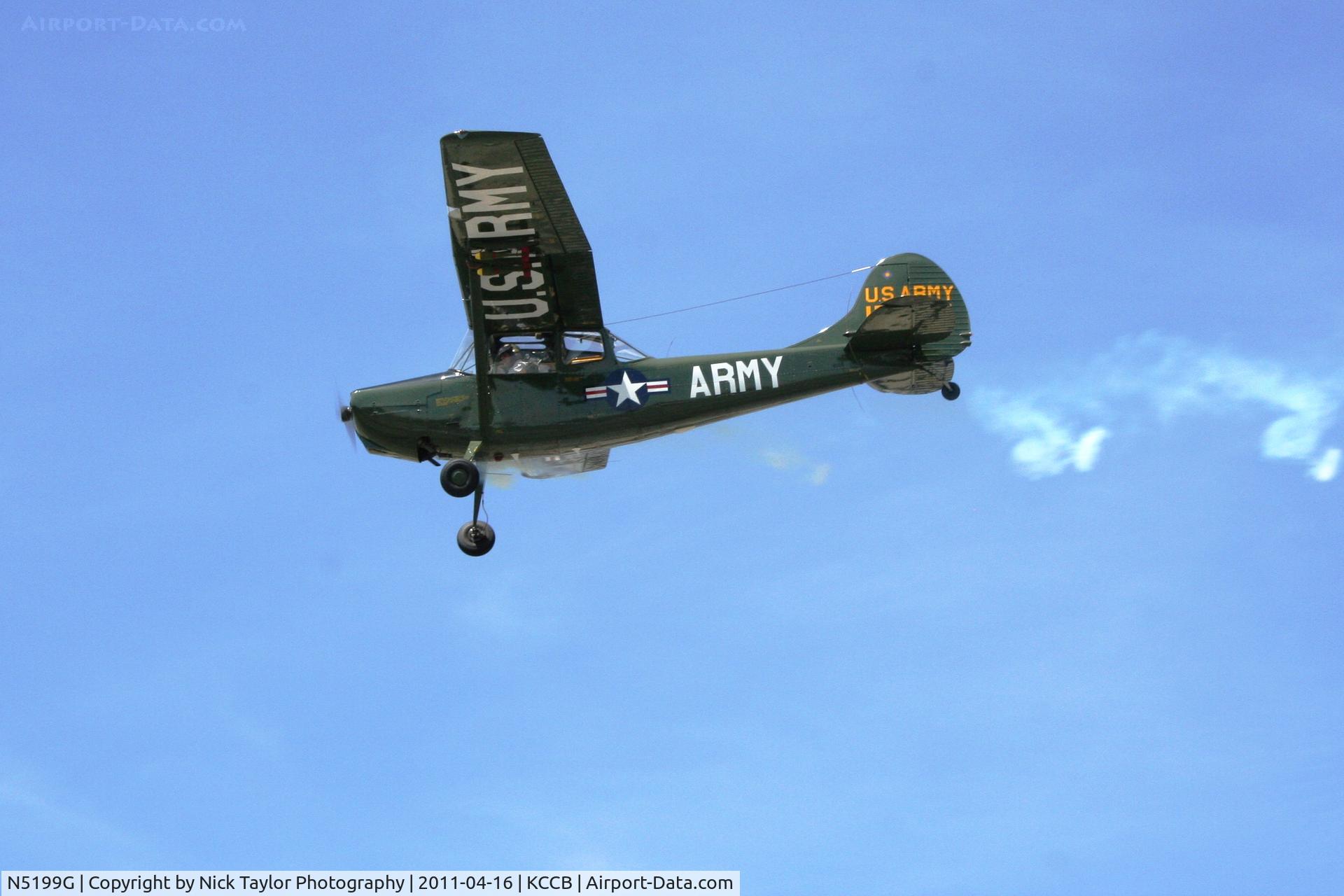 N5199G, 1953 Cessna 305A C/N 22118, Smoke on pass at Cable