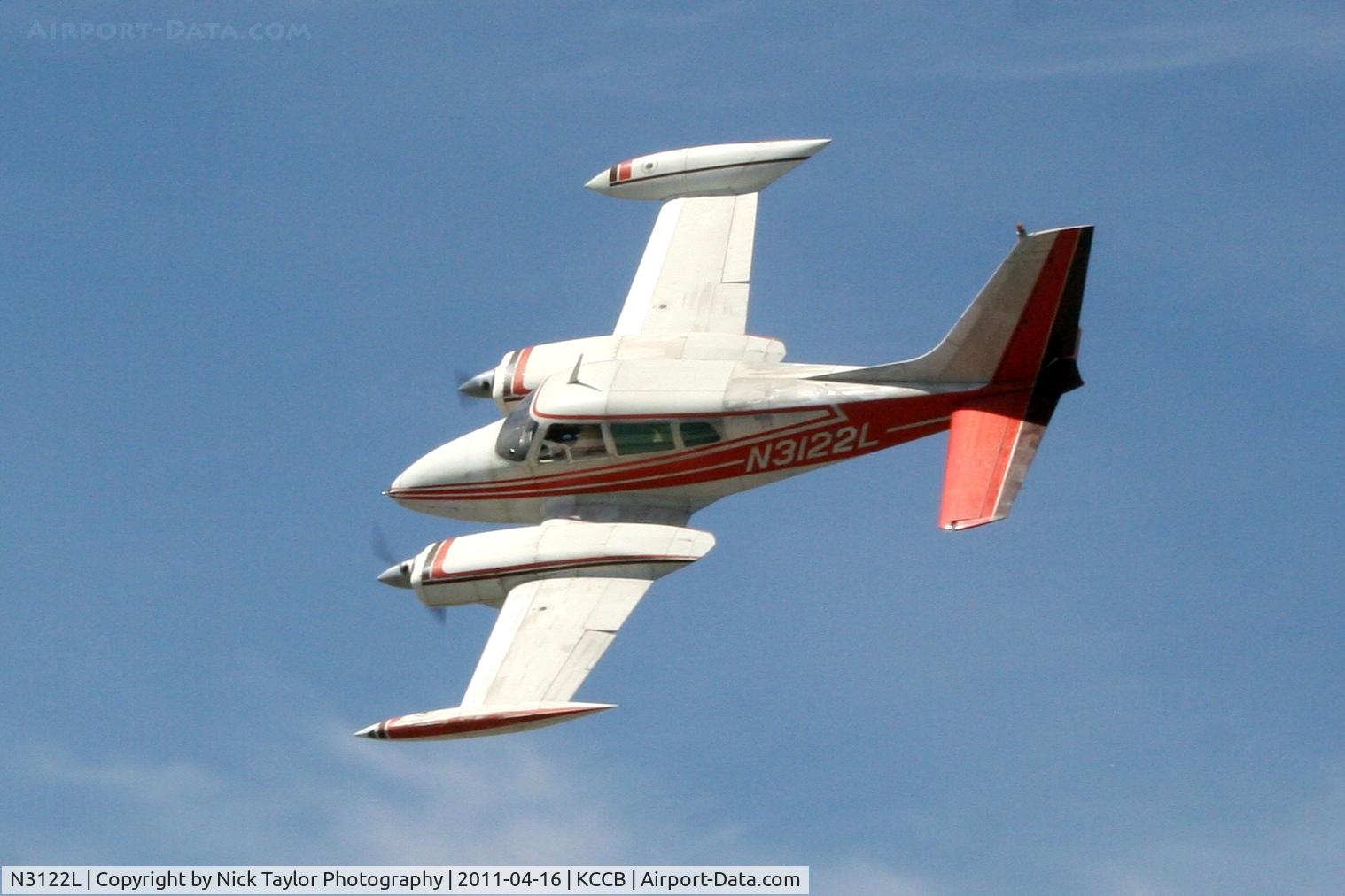 N3122L, 1965 Cessna 310J C/N 310J0122, Pass at Cable