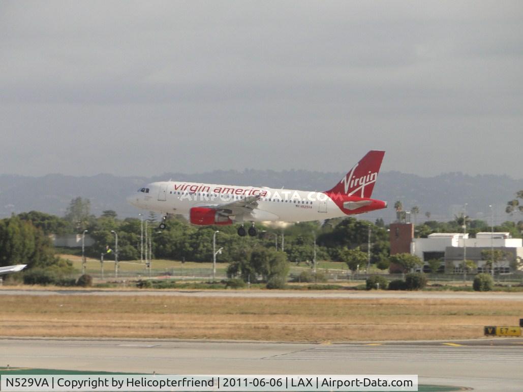 N529VA, 2008 Airbus A319-112 C/N 3684, Landing on runway 24R