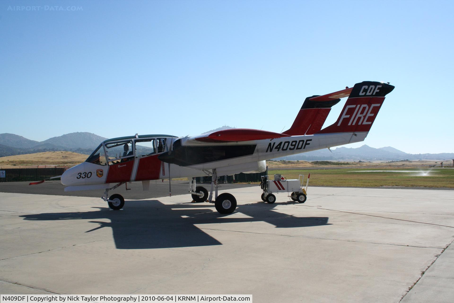 N409DF, North American Rockwell OV-10A Bronco C/N 305-12, Air Attack 330 on standby at the Ramona Air Attack Base