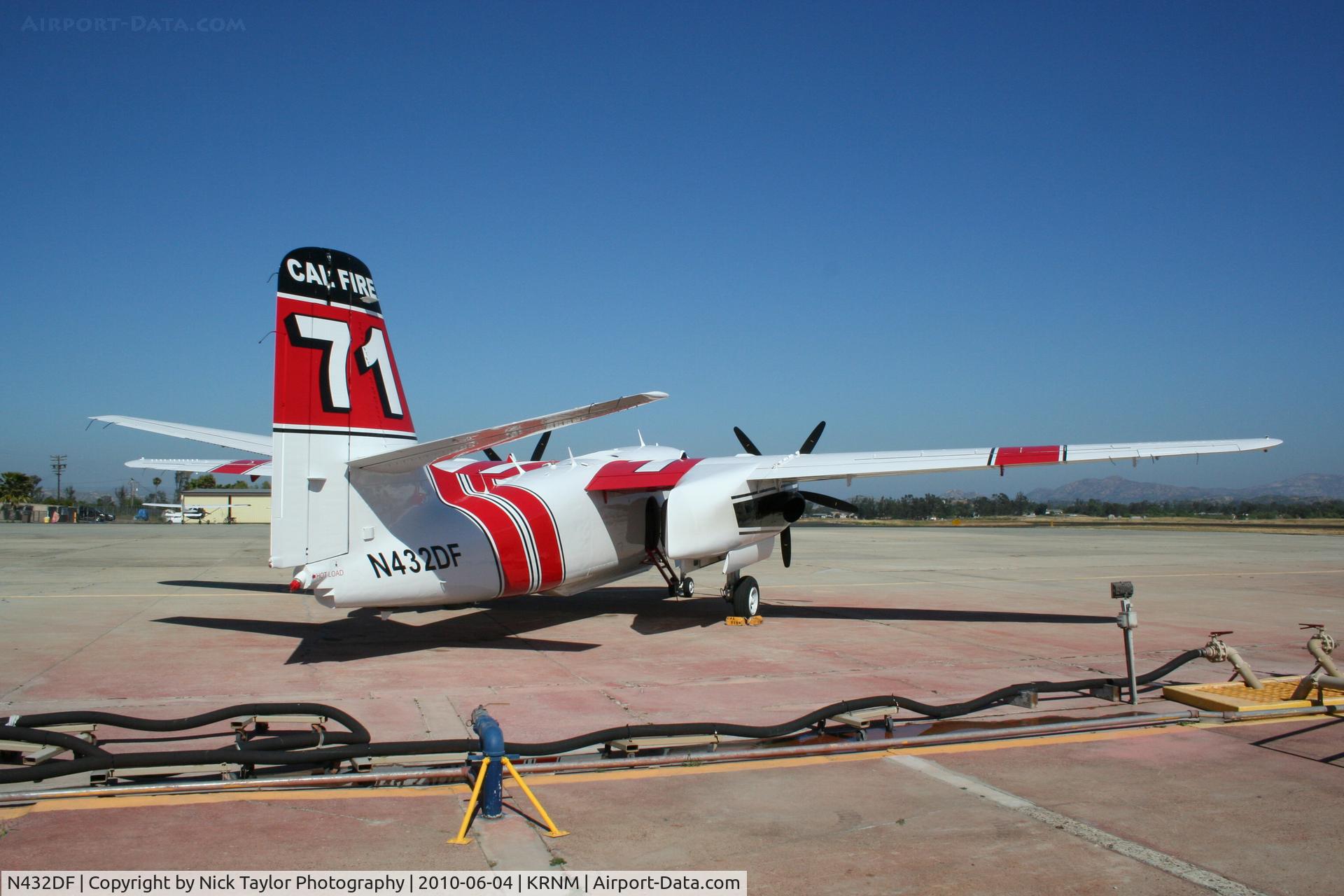 N432DF, Marsh Aviation S-2F3AT C/N 149268, Brand new paint job on Tanker 71. On standby at the Ramona Air Attack base