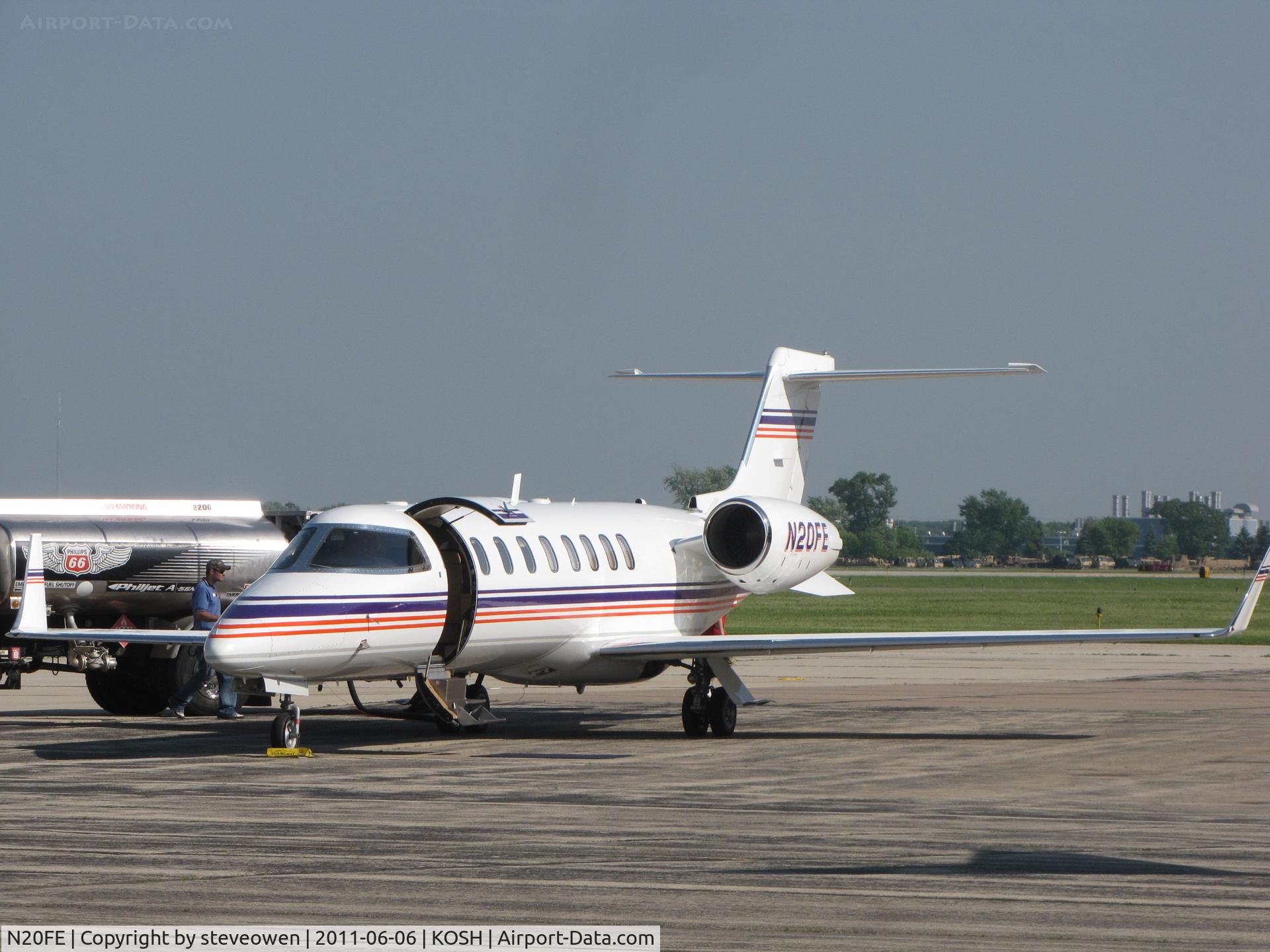 N20FE, 2008 Learjet 45 C/N 366, being refueled at Basler FBO