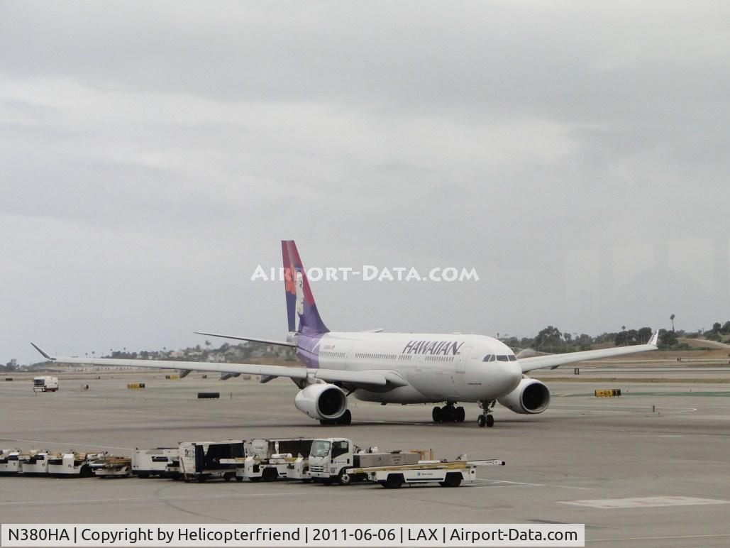 N380HA, 2010 Airbus A330-243 C/N 1104, Taxiing towards runway 24L for take off