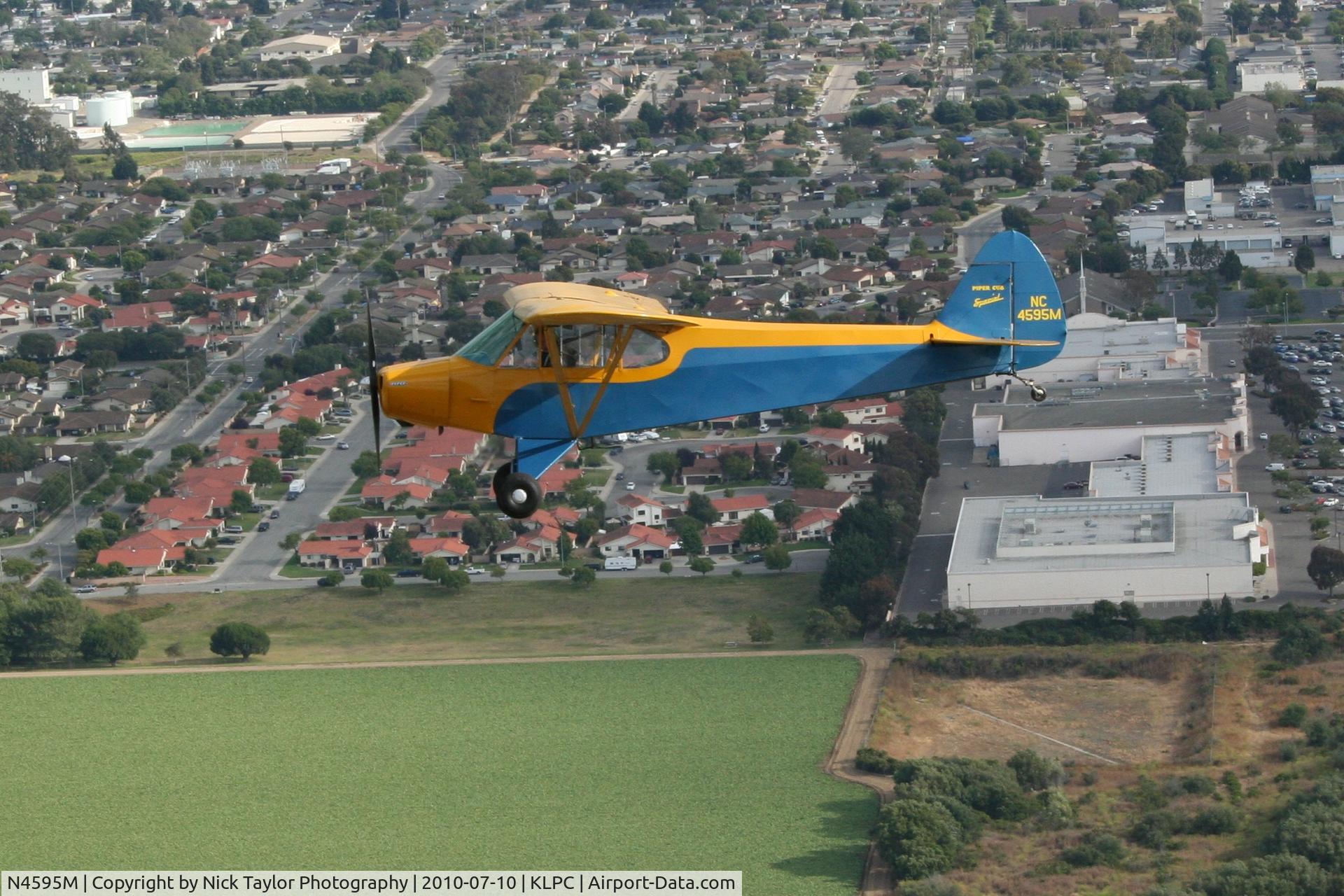N4595M, 1947 Piper PA-11 Cub Special Cub Special C/N 11-98, Formation flight during the Lompoc Piper Cub Fly in