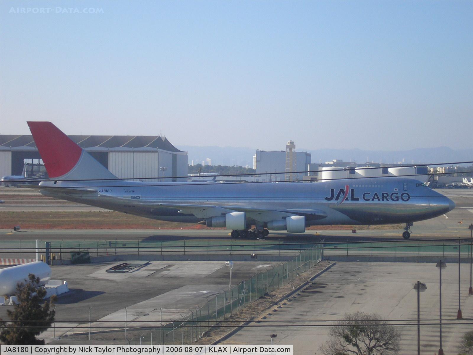 JA8180, 1987 Boeing 747-246F C/N 23641, Taxiing at LAX